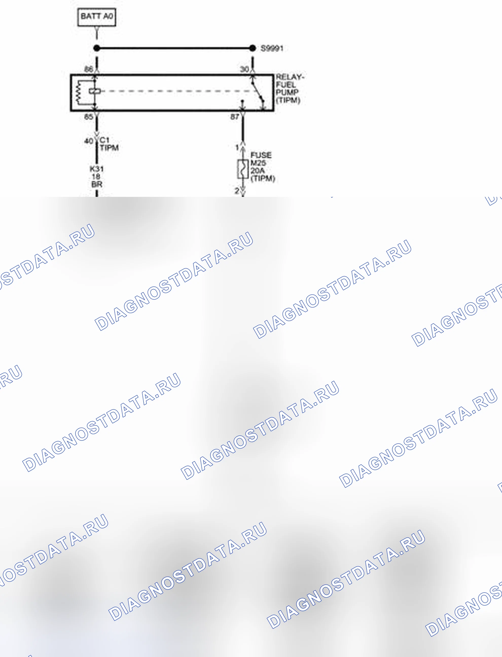 Рис. 310: Принципиальная схема. Chrysler Town & Country V