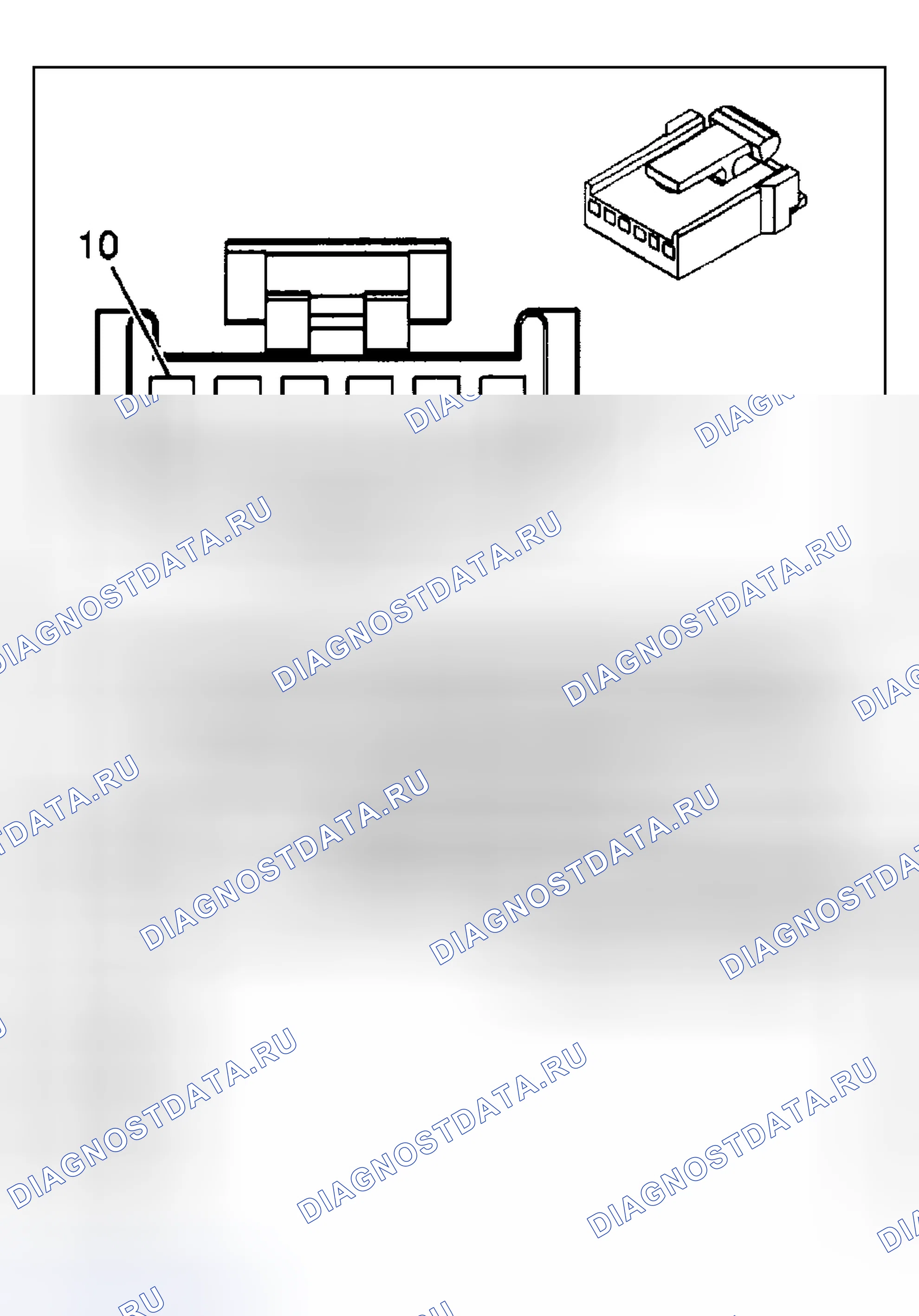 Рис. 293: Вид с торца безключевого входного разъема. Hyundai Venue I
