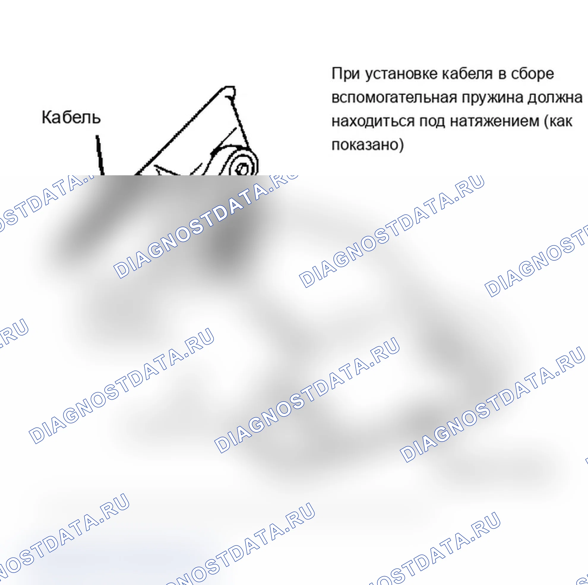 Рис. 4: Монтаж кабеля раздвижной панели. Oldsmobile Cutlass Ciera I