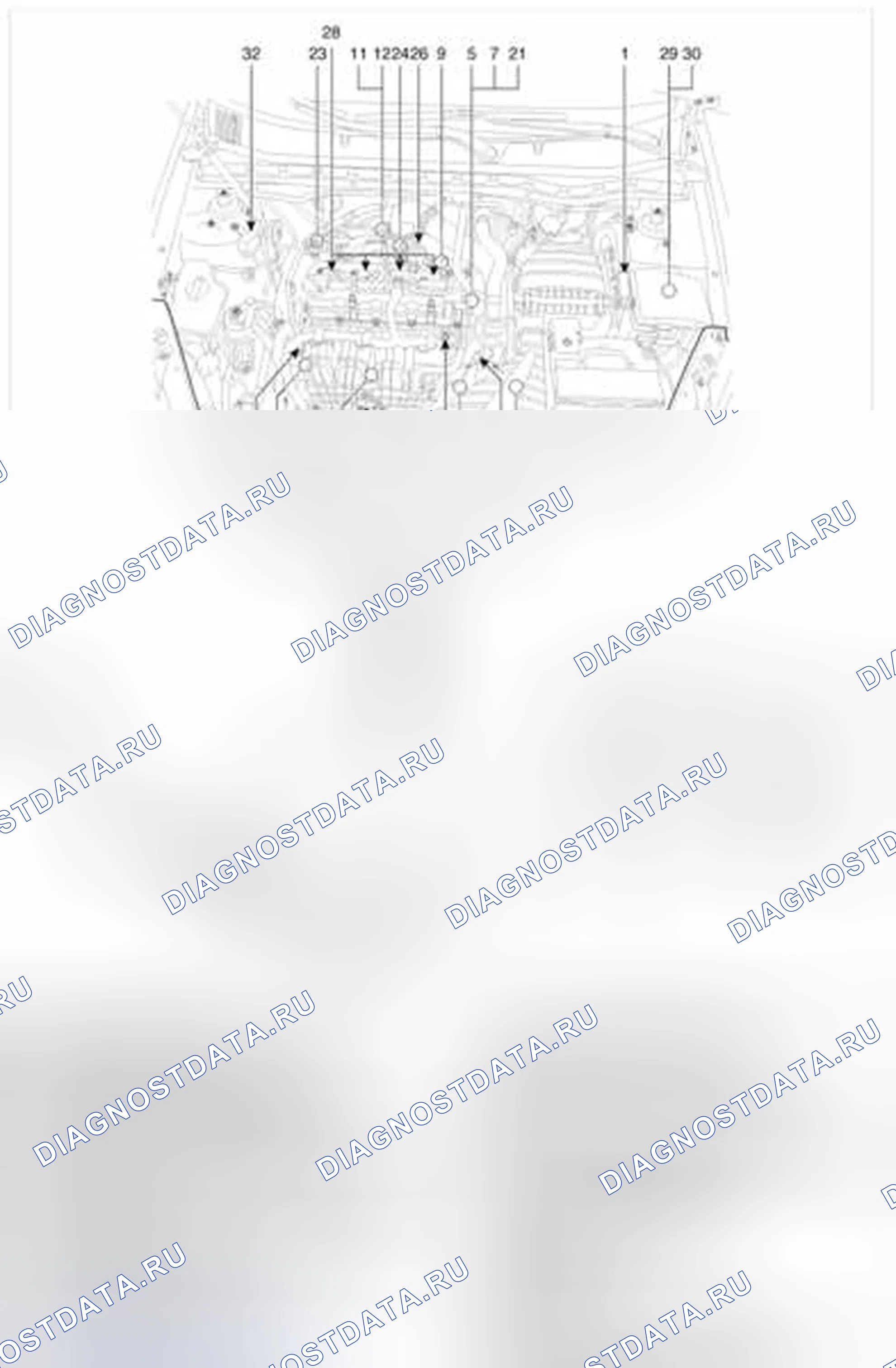 Рис. 378: РАСПОЛОЖЕНИЕ КОМПОНЕНТОВ И ИХ РАСПОЛОЖЕНИЕ. Hyundai Sonata VI