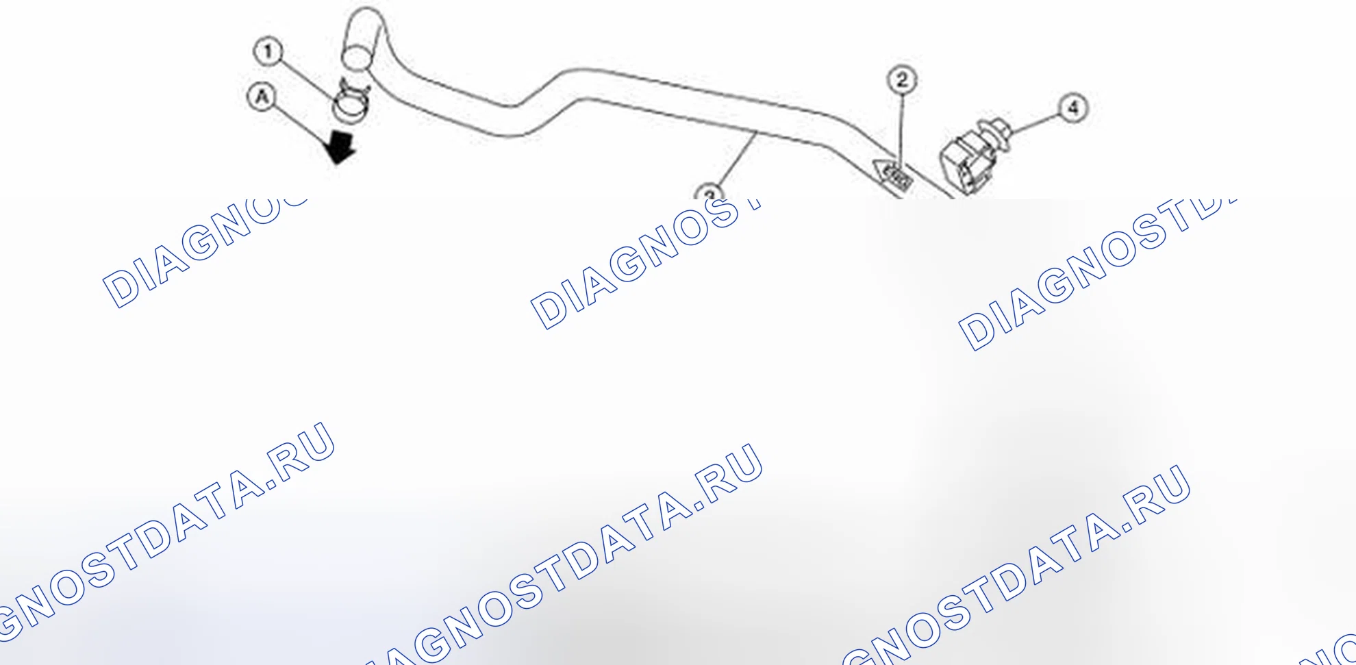 Рис. 33: Идентификация компонентов вакуумных линий. Nissan Sentra B16