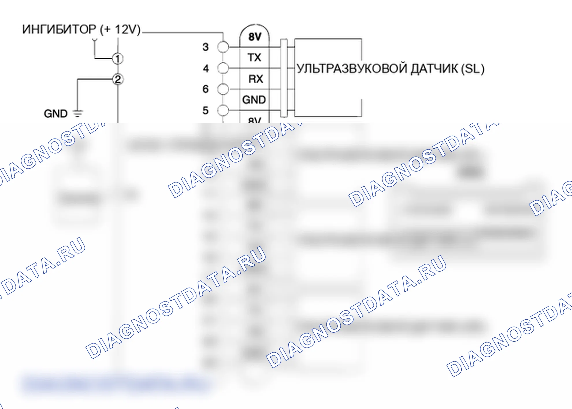 Фрагмент электросхемы: Назад Предупреждение Блок управления. Hyundai H-1 A1