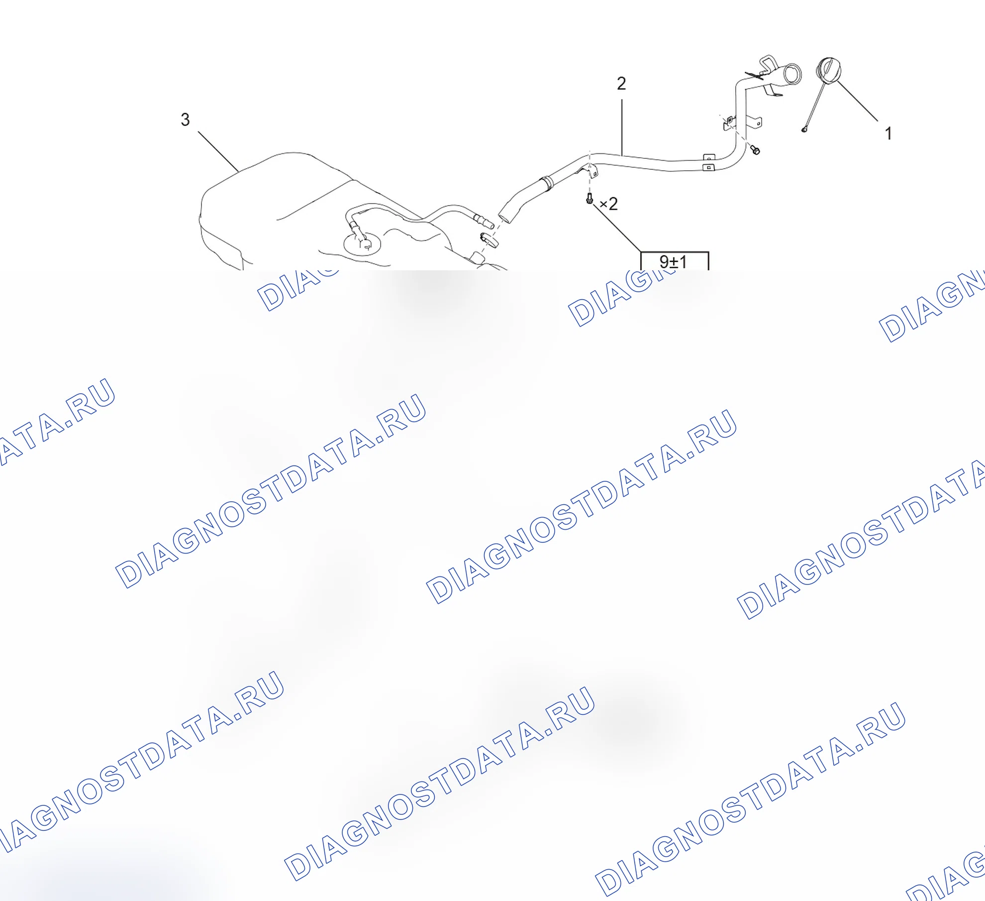 Схема расположения топливного бак — Haval Chitu. Haval Chitu I
