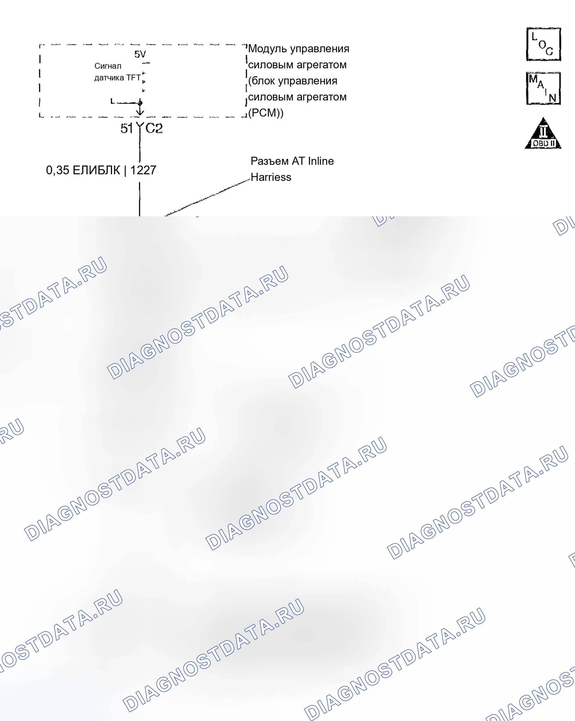 Рис. 801: расшифровка кода ошибки P0713: Высокое напряжение датчика TFT. Chevrolet Avalanche I