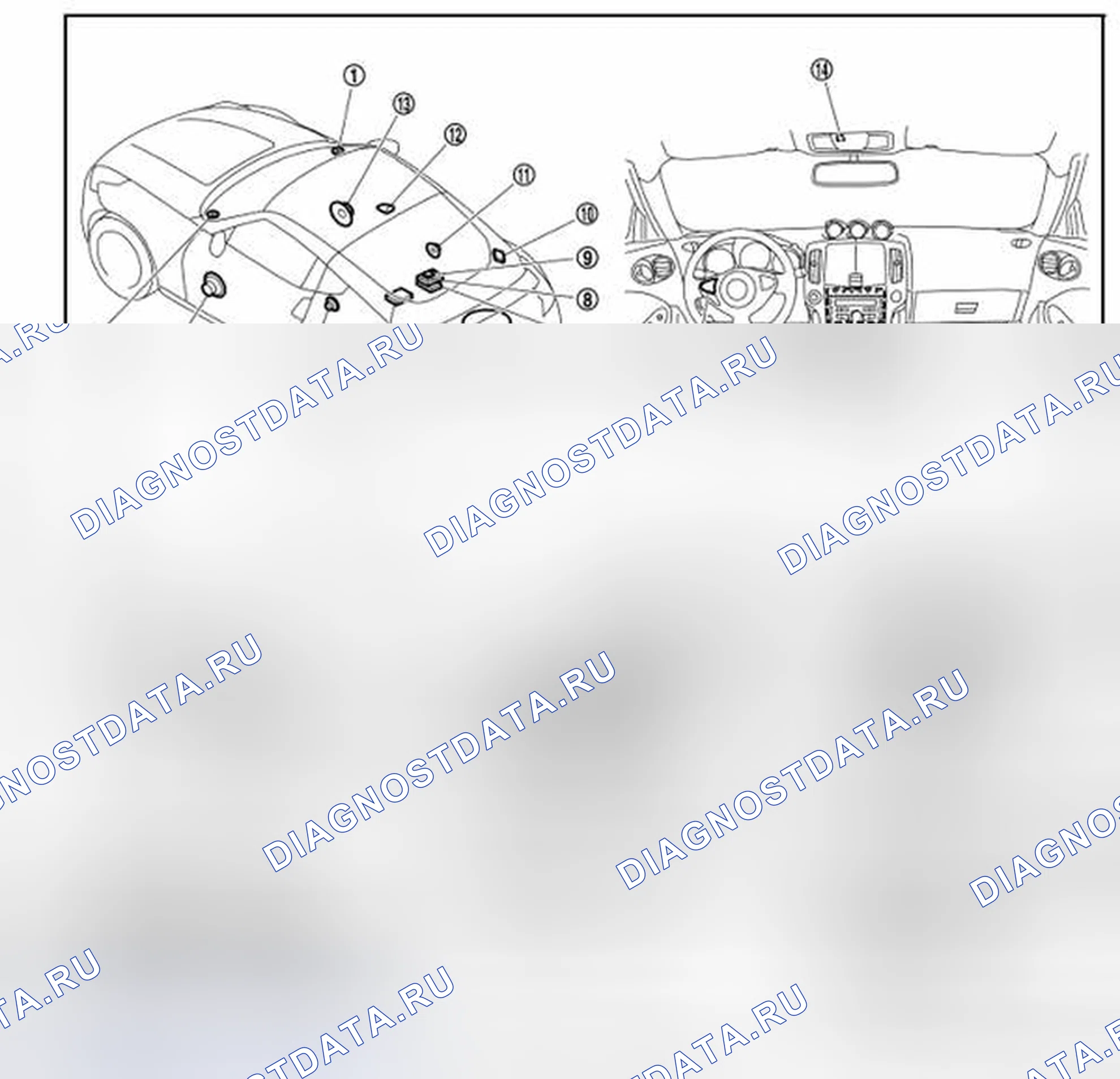 Рис. 119: Расположение компонентов. Honda MDX I