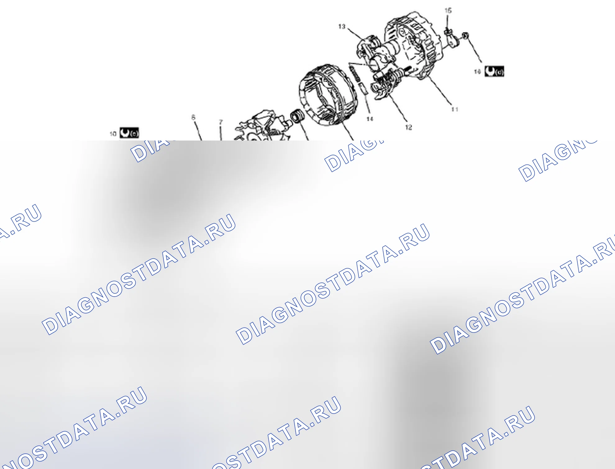 Рис. 26: Компоненты генератора. Suzuki SX4 I