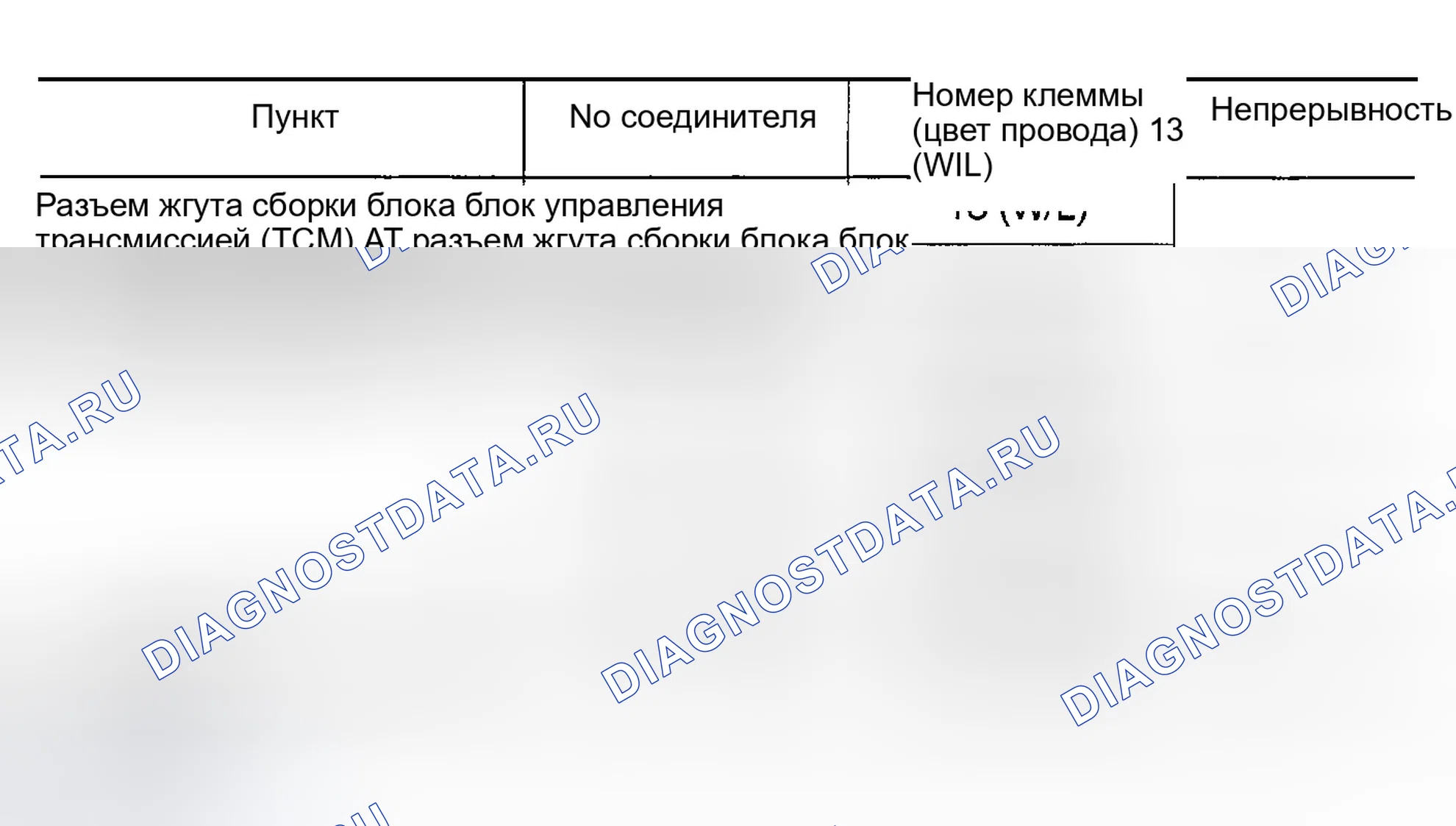 Рис. 556: 2. Проверка жгута между блок управления трансмиссией (TCM) (блок управления трансмиссией) и соединителем жгута сборки блока A / T. Infiniti G35 III