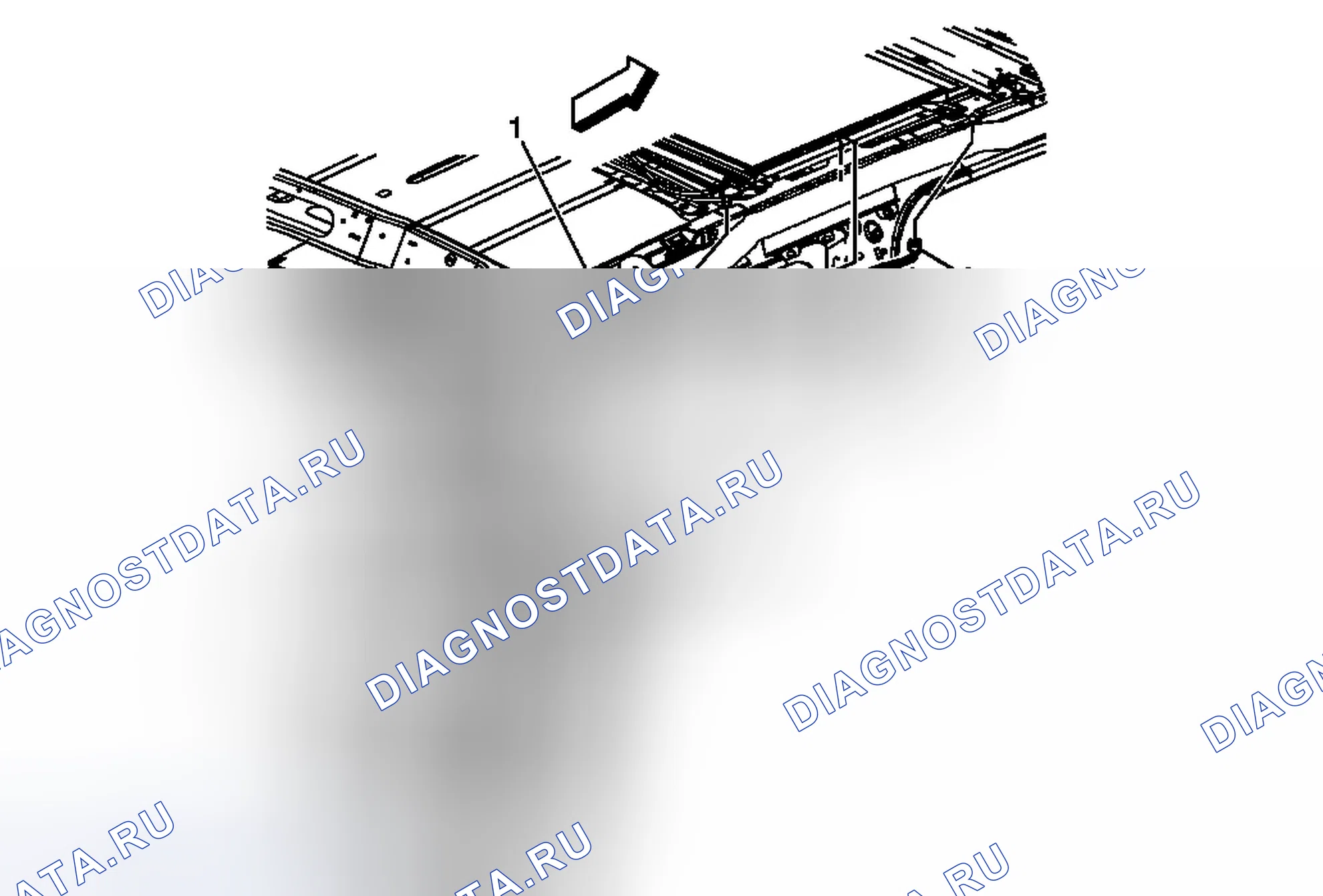 Рис. 12: Замена заднего дренажного шланга корпуса люка. Chevrolet Traverse I