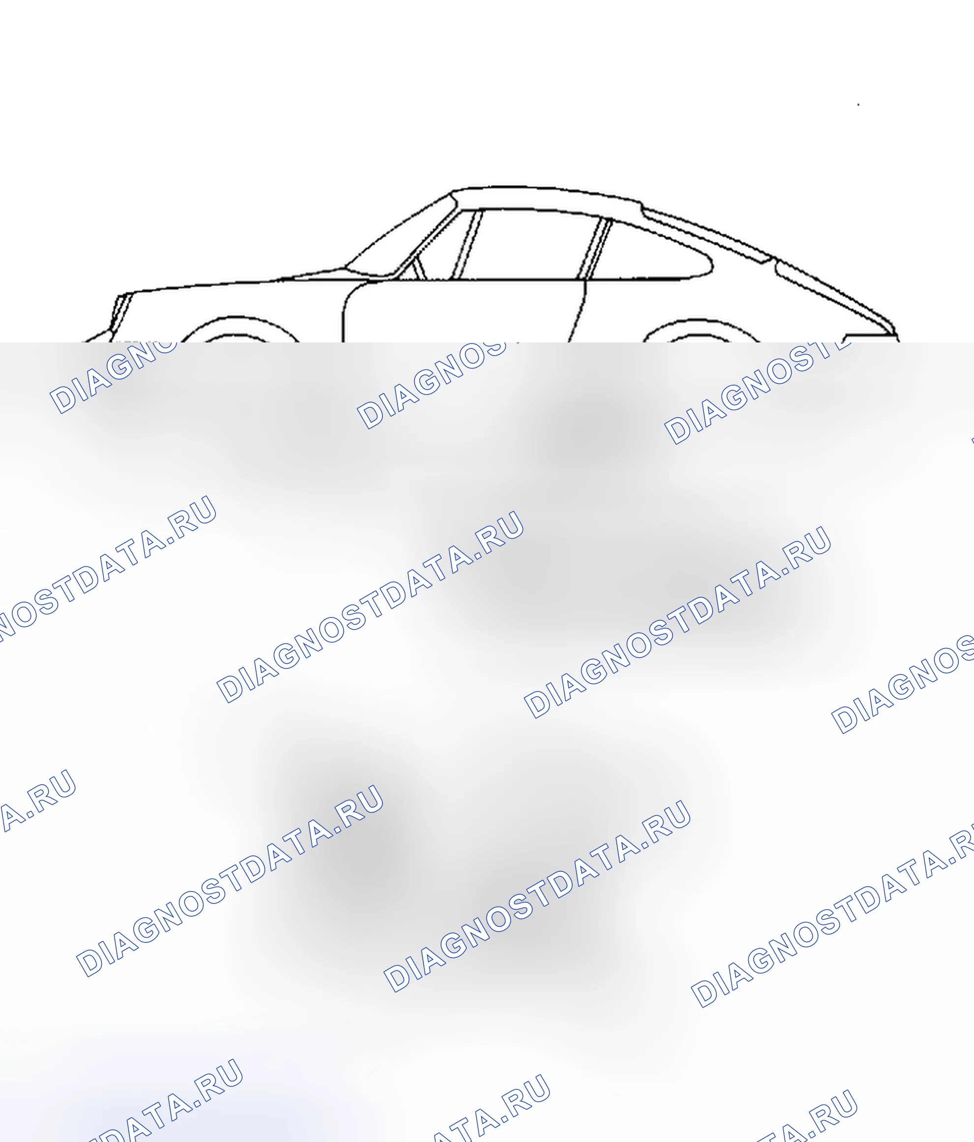 Рис. 3: Точки измерения высоты верховой езды Предоставлено Porsche of North America, Inc.. Porsche 911 Carrera 964