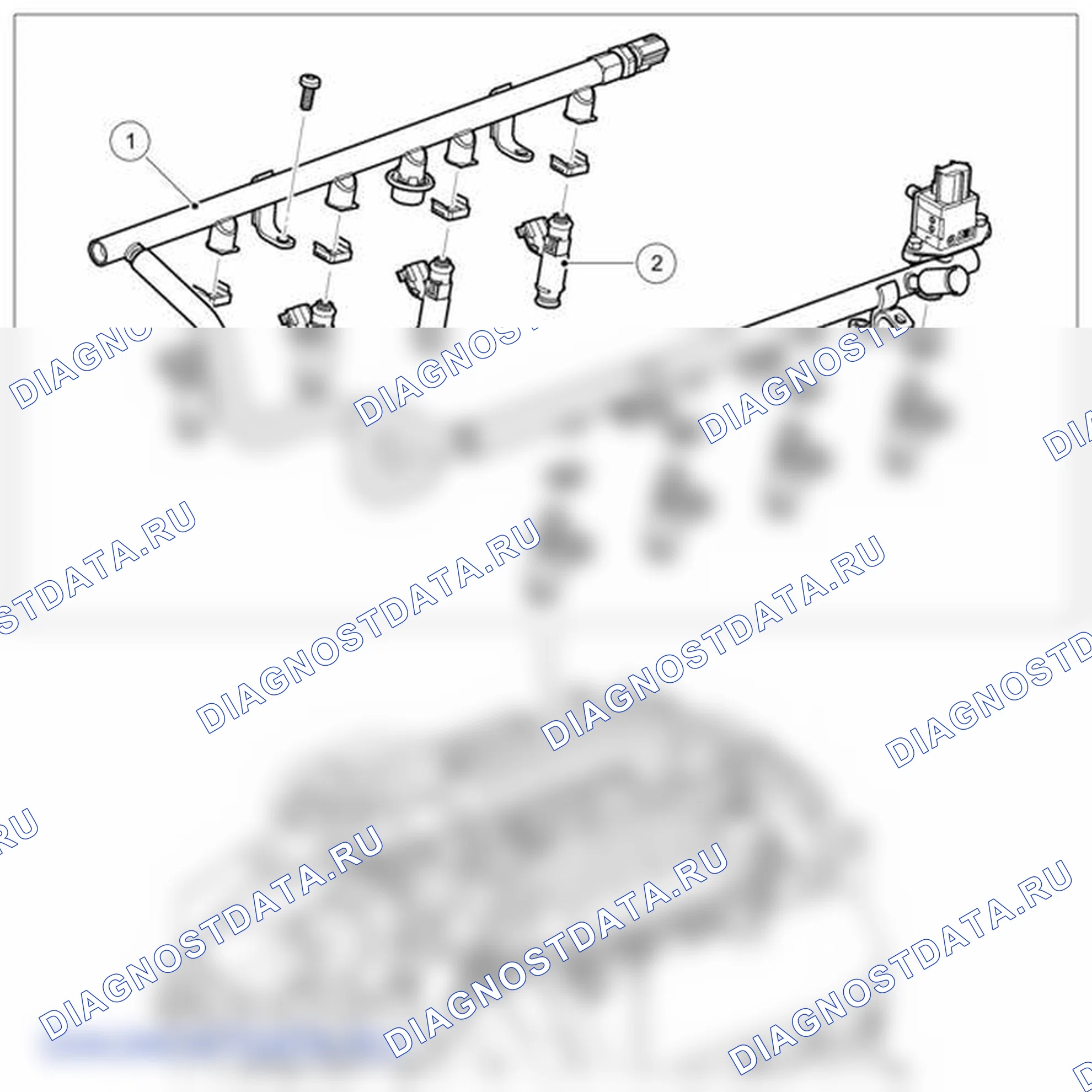 Рис. 141: ТОПЛИВНЫЕ ФОРСУНКИ. Land Rover Range Rover L322
