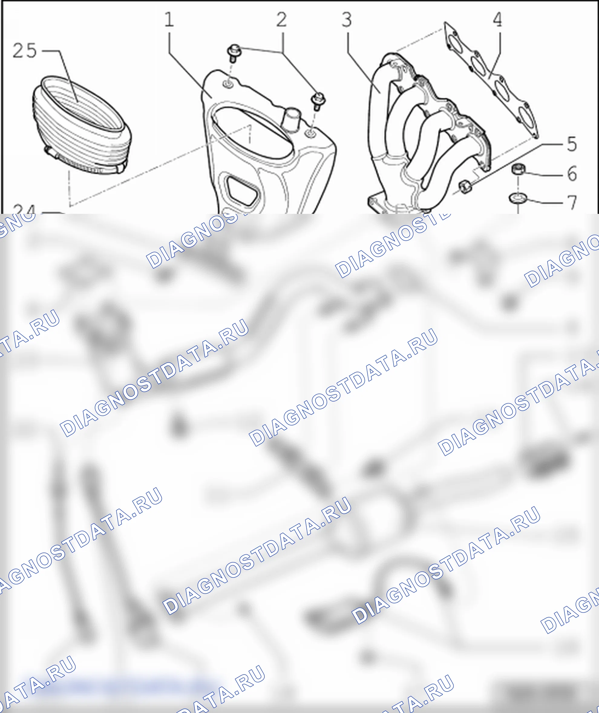 Компоненты системы выпуска ОГ (Golf, Golf Plus, Touran). Volkswagen Golf Mk5