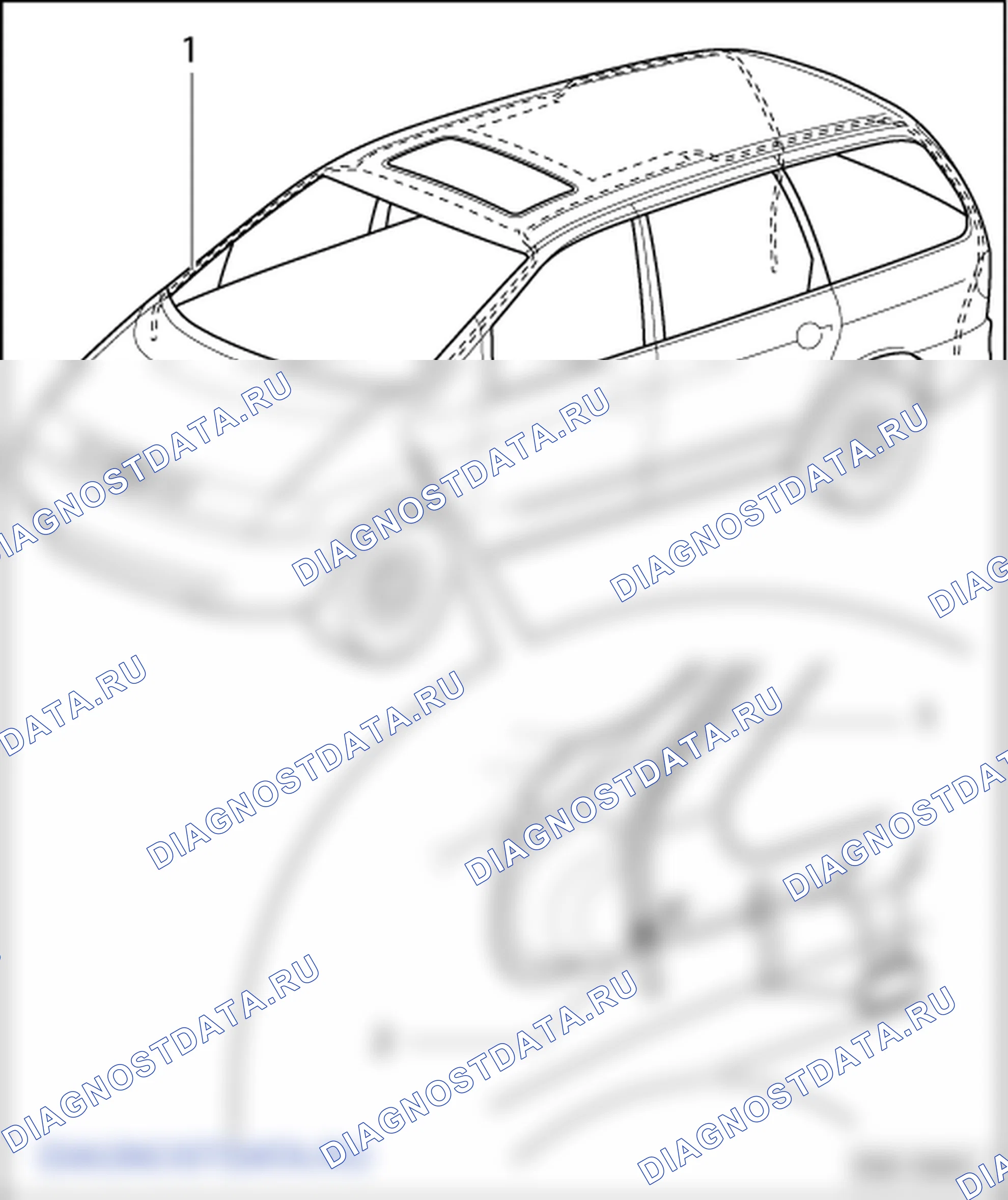 Люк в крыше со стеклянной панелью. SEAT Alhambra I