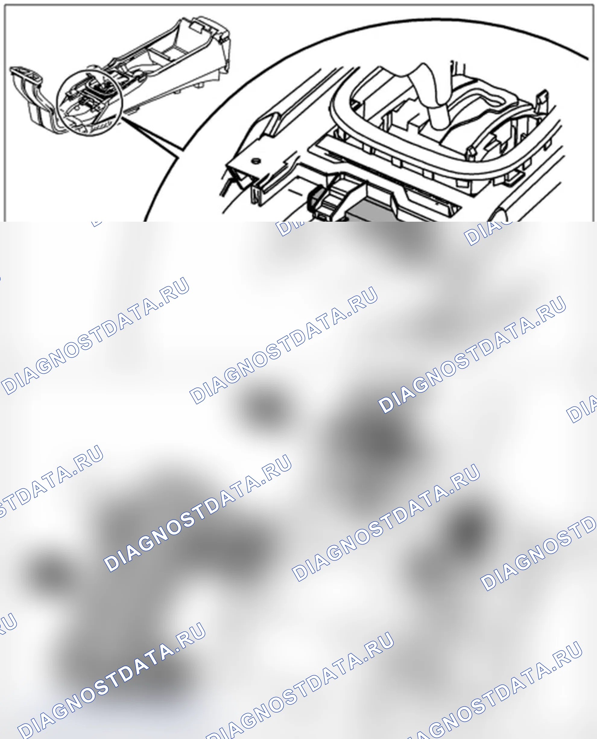 Рис. 294: Демонтаж передней антенны, центральной консоли (A). Porsche Cayenne Turbo I рестайлинг