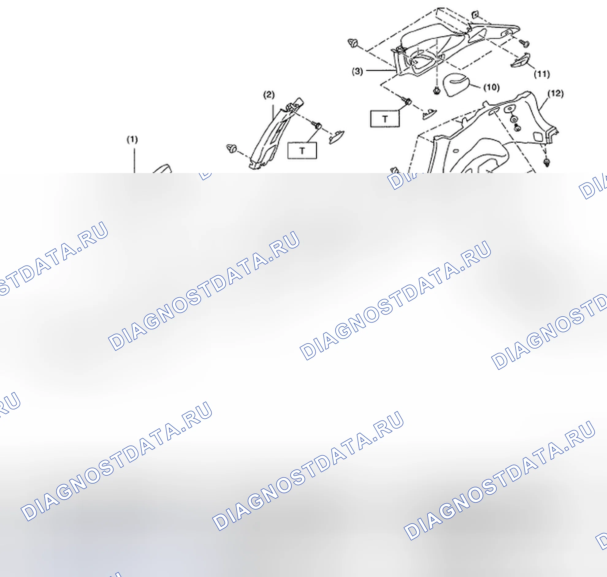 Рис. 38: ВНУТРЕННЯЯ ОТДЕЛКА (МОДЕЛЬ ВАГОНА). Subaru Impreza WRX GH