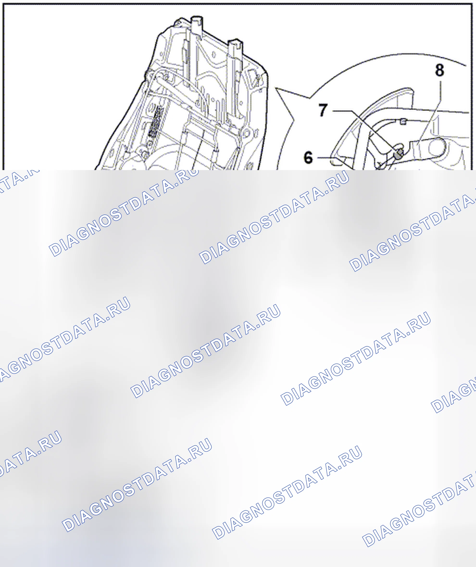 Рис. 83: ОСВОБОЖДЕНИЕ СПИНКИ, 2-ДВЕРНАЯ. Volkswagen Golf Mk7