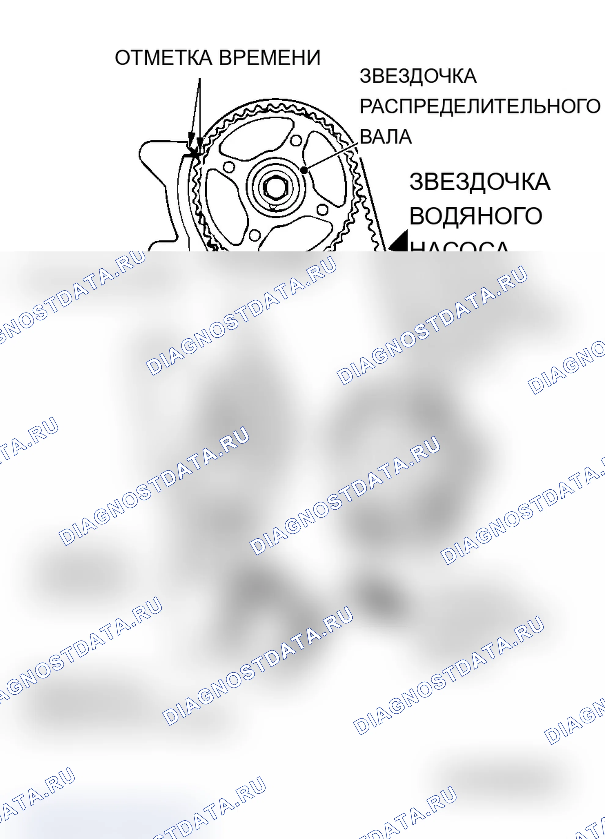 Рис. 80: >> B <<РЕГУЛИРОВКА НАТЯЖЕНИЯ РЕМНЯ ГРМ. Mitsubishi Lancer Evolution IX