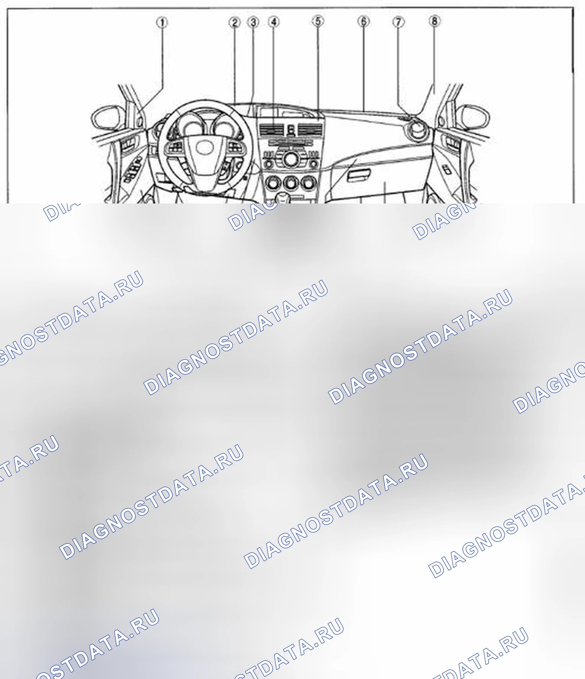 Рис. 36: ИНДЕКС РАСПОЛОЖЕНИЯ ВНУТРЕННЕЙ ОТДЕЛКИ. Honda CR-V IV рестайлинг