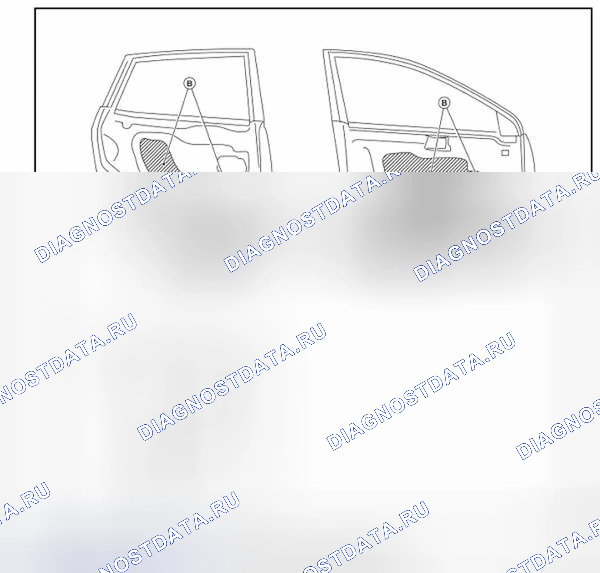 Рис. 199: ДВЕРЬ. Nissan Rogue II