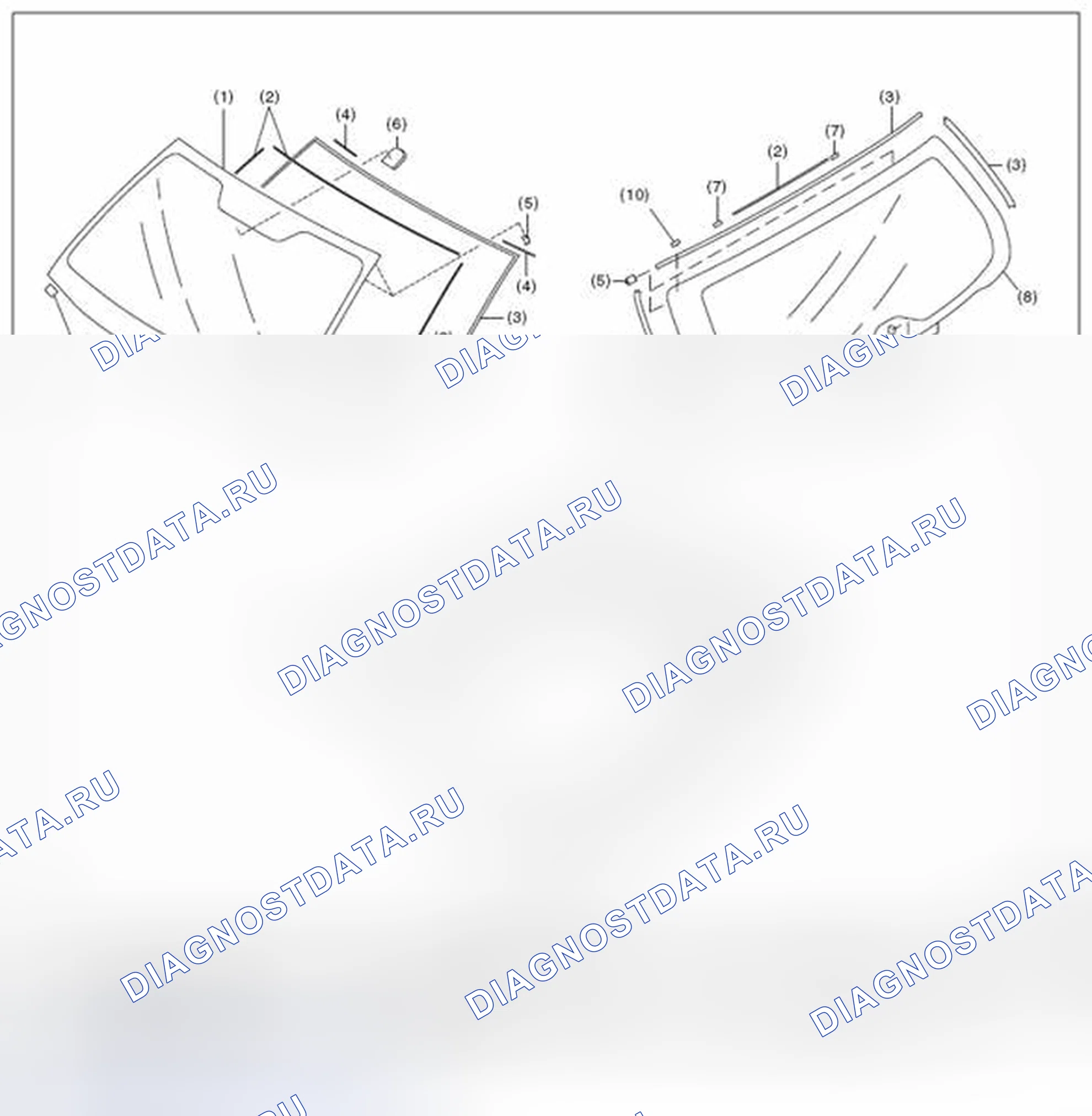 Рис. 8: ФИКСИРОВАННОЕ СТЕКЛО (МОДЕЛЬ OUTBACK). Subaru Legacy BM/BR рестайлинг