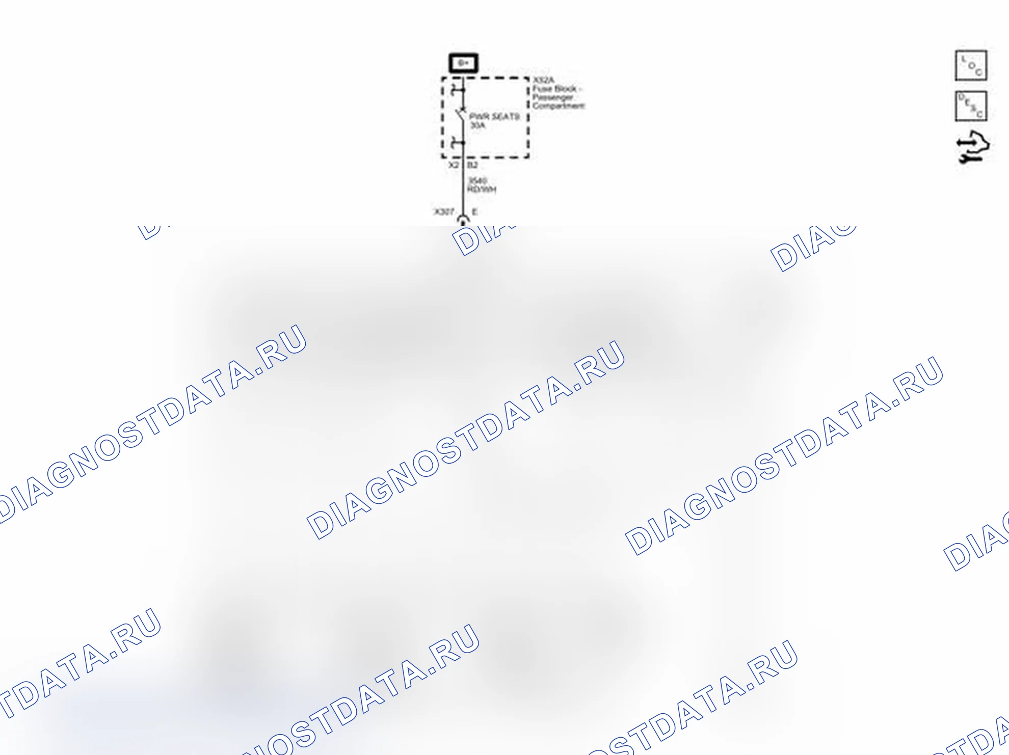 Рис. 9: Схема проводки сиденья водителя. Chevrolet Express G1500 