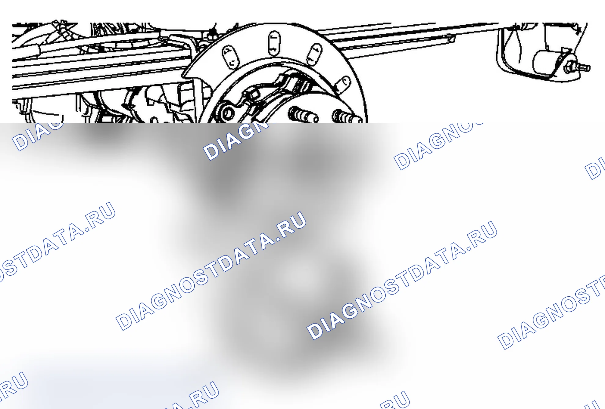 Рис. 1: Замена колодки стояночного тормоза (JD9). GMC Cab & Chassis Sierra 3500 HD 