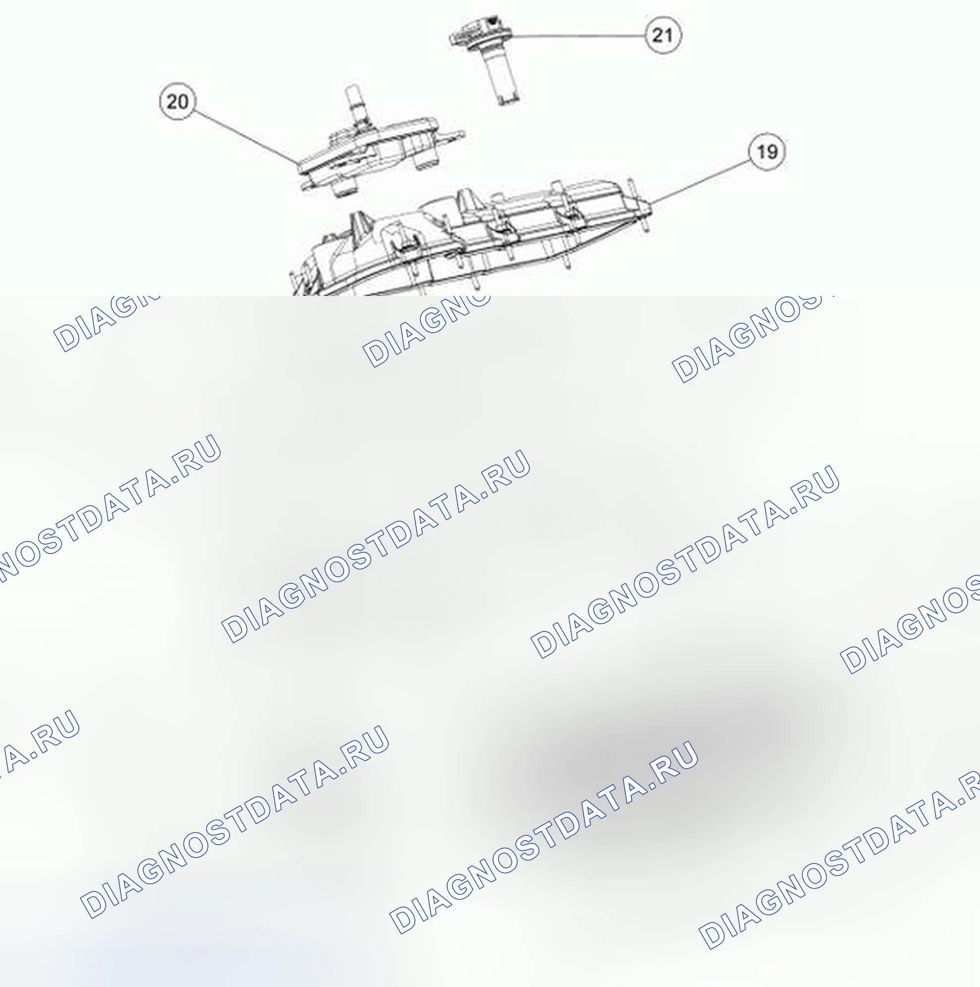 Рис. 1680: Верхняя часть двигателя - правая головка цилиндра. Hyundai ix55 I