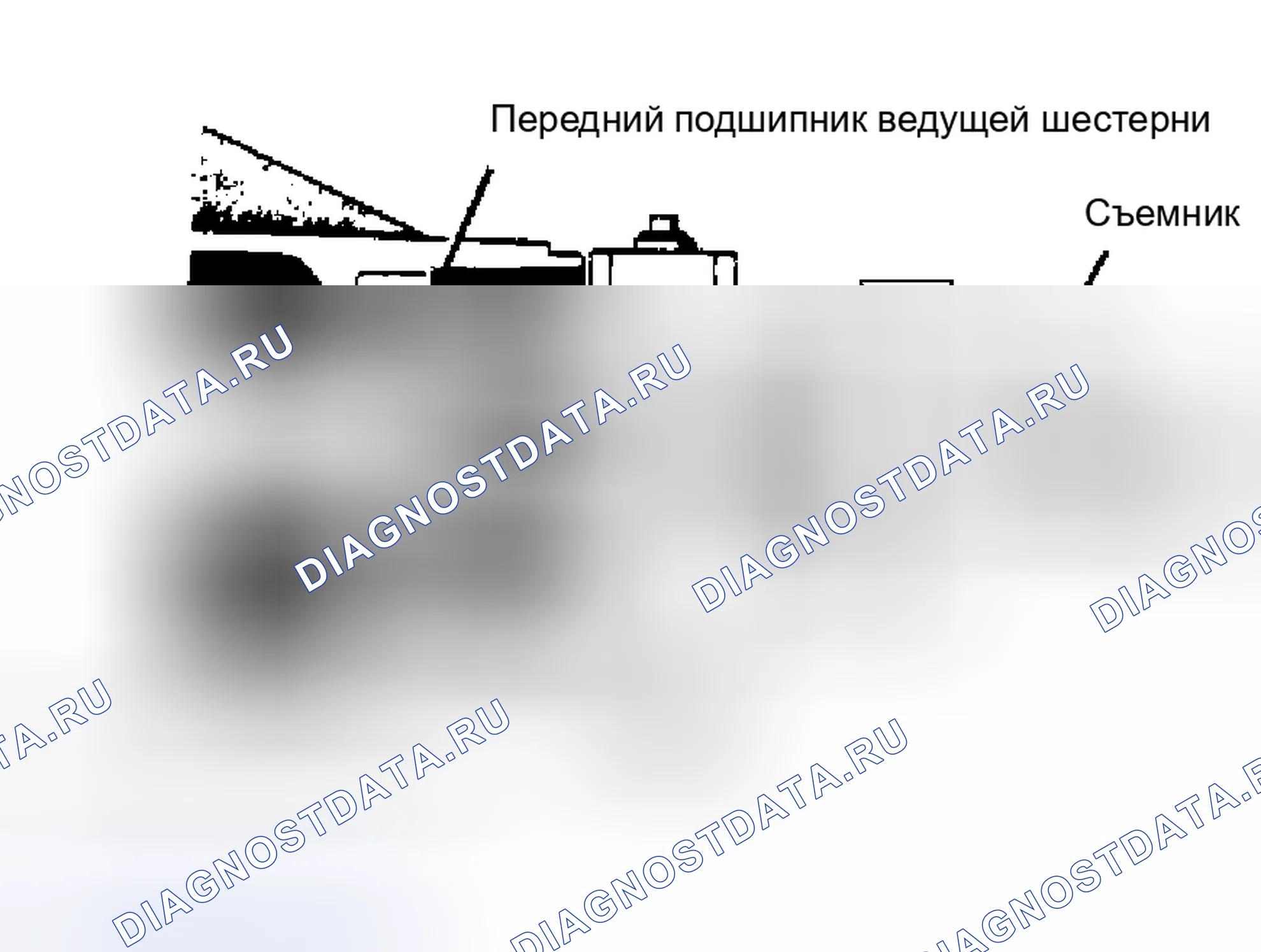 Рис. 4: Демонтаж переднего подшипника ведущей шестерни. Toyota Tercel L20