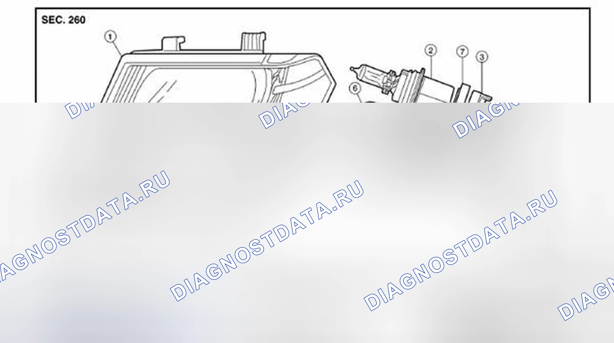 Рис. 123: ПЕРЕДНЯЯ КОМБИНИРОВАННАЯ ЛАМПА. Nissan Pathfinder III рестайлинг
