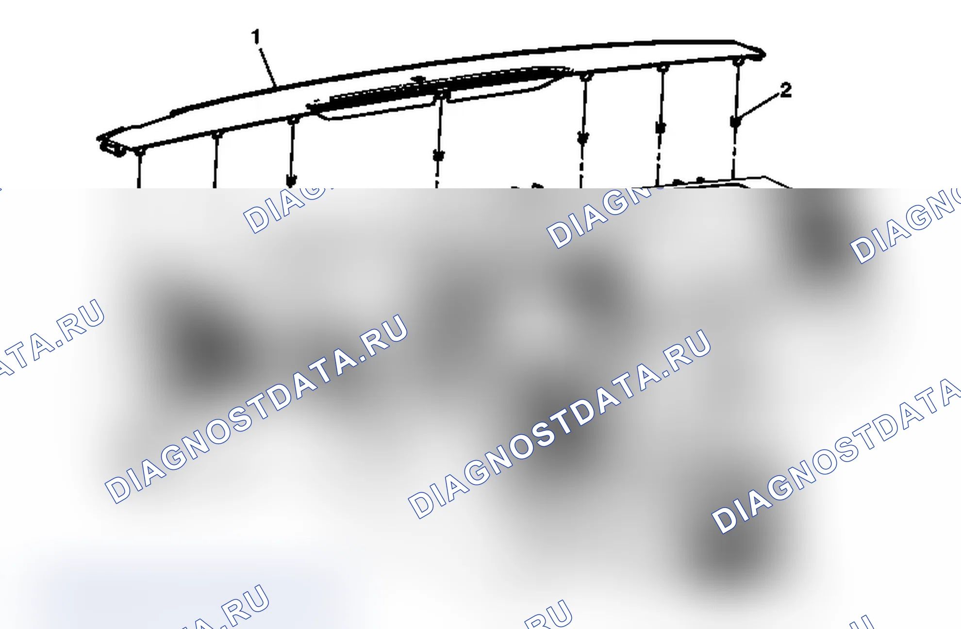 Рис. 165: Верхняя панель приборной панели с заменой решетки сопла дефростера лобового стекла (Cadillac). Chevrolet Tahoe III