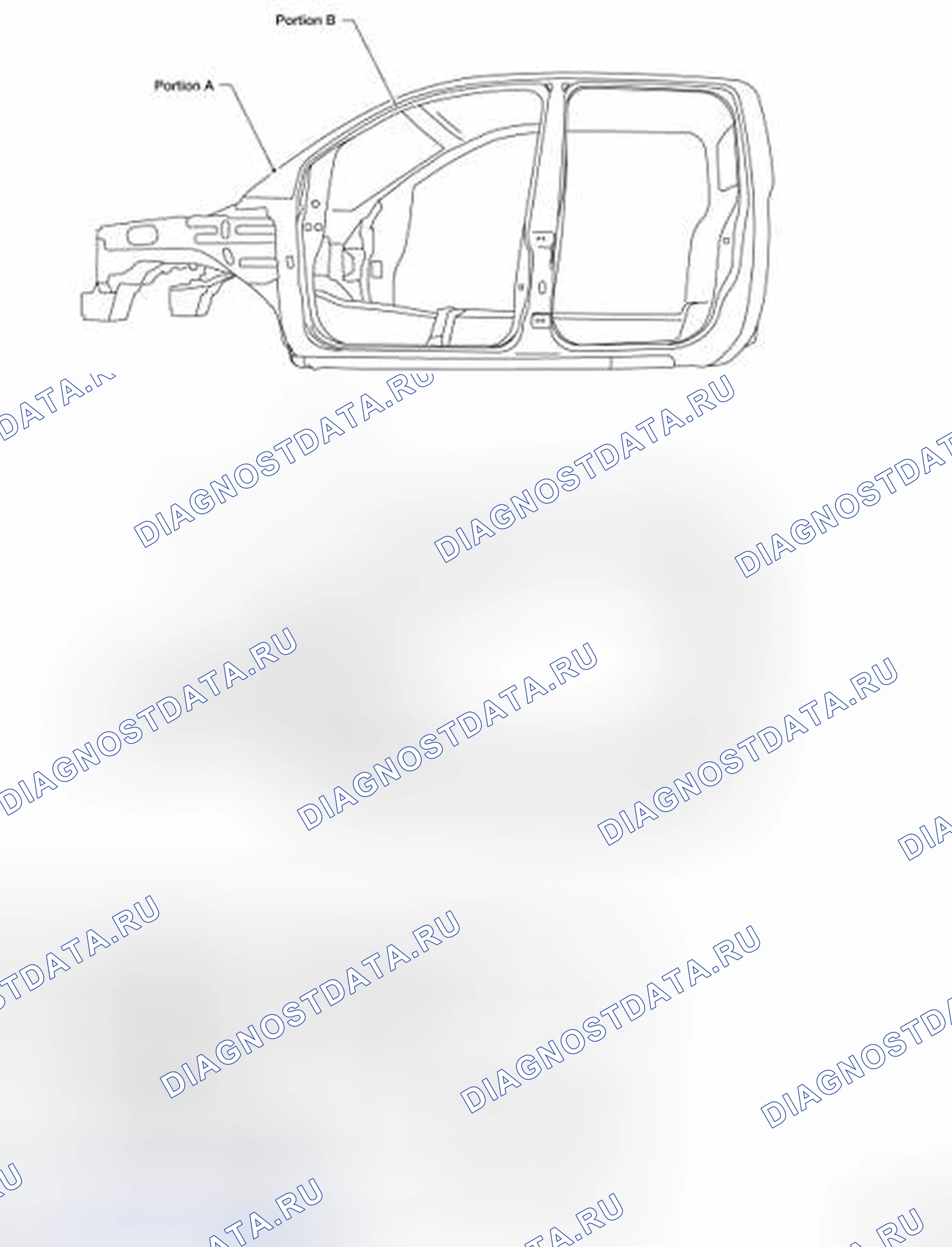 Рис. 50: ОТМЕТКИ ЦЕНТРА ТЕЛА. Honda Today I