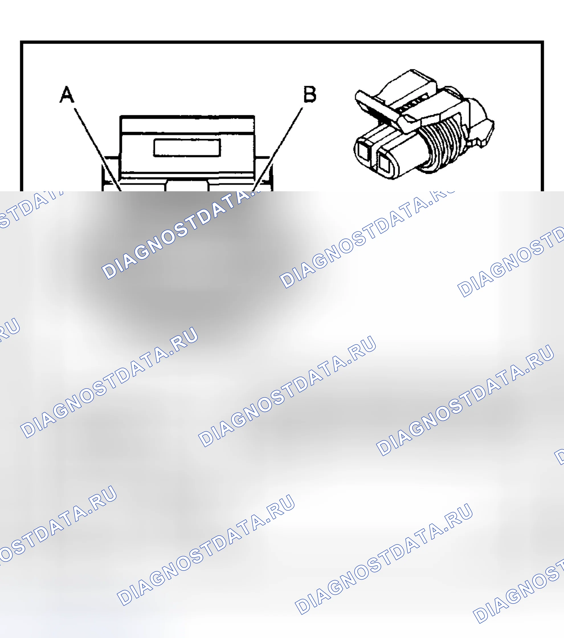 Рис. 4: Вид с торца электрического соединителя двигателя. GMC Sierra 2500 
