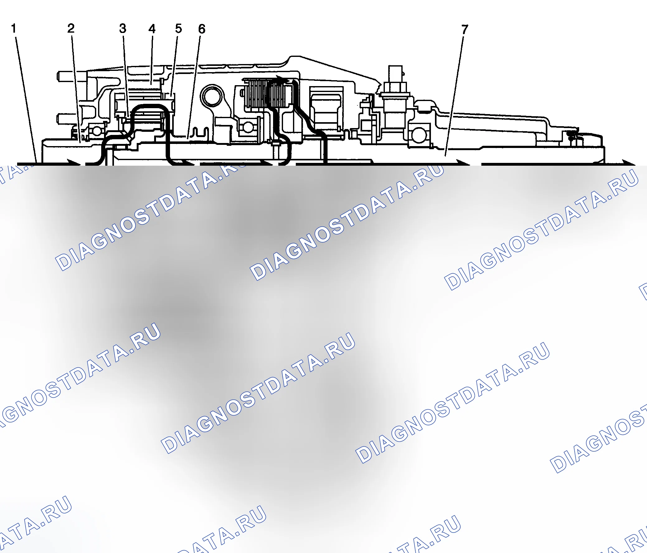 Рис. 187: Поток мощности 4LO. Chevrolet Suburban K2500 GMT800