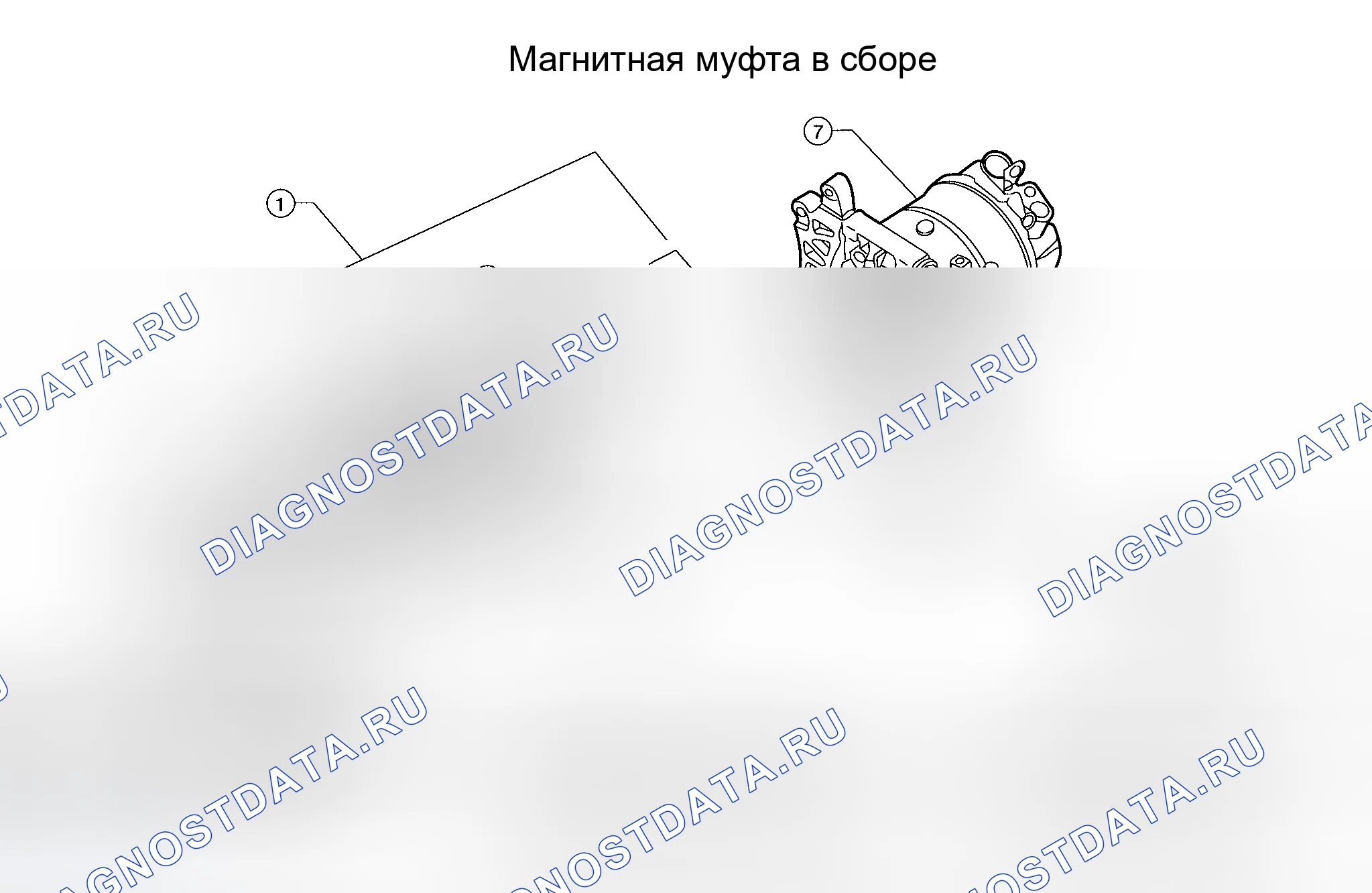 Рис. 67: Демонтаж и монтаж муфты компрессора. Honda Odyssey I