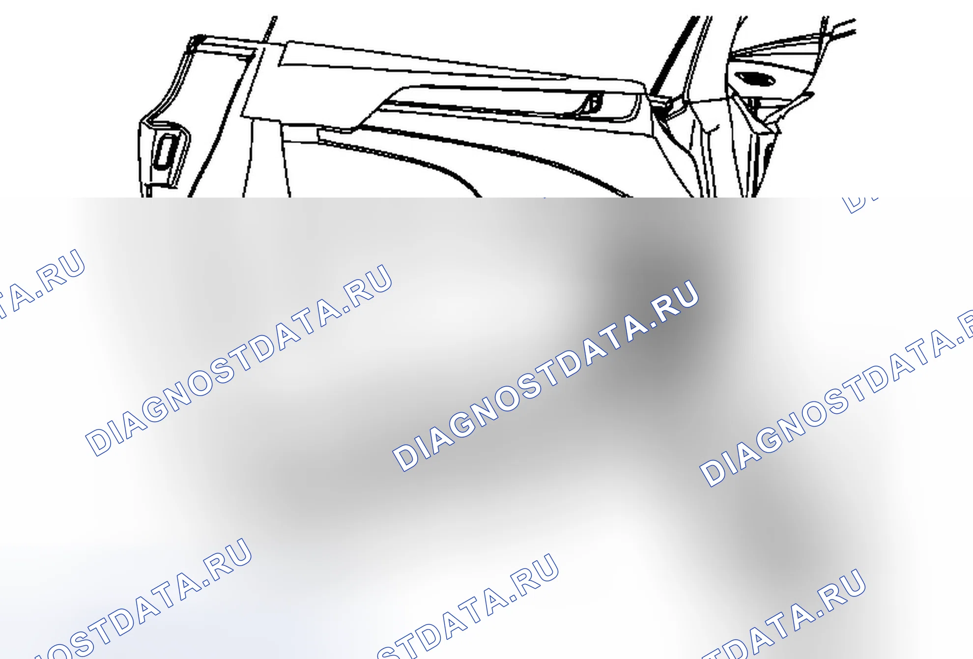 Рис. 47: Замена нижней вспомогательной погодной полосы передней боковой двери. Cadillac ELR I