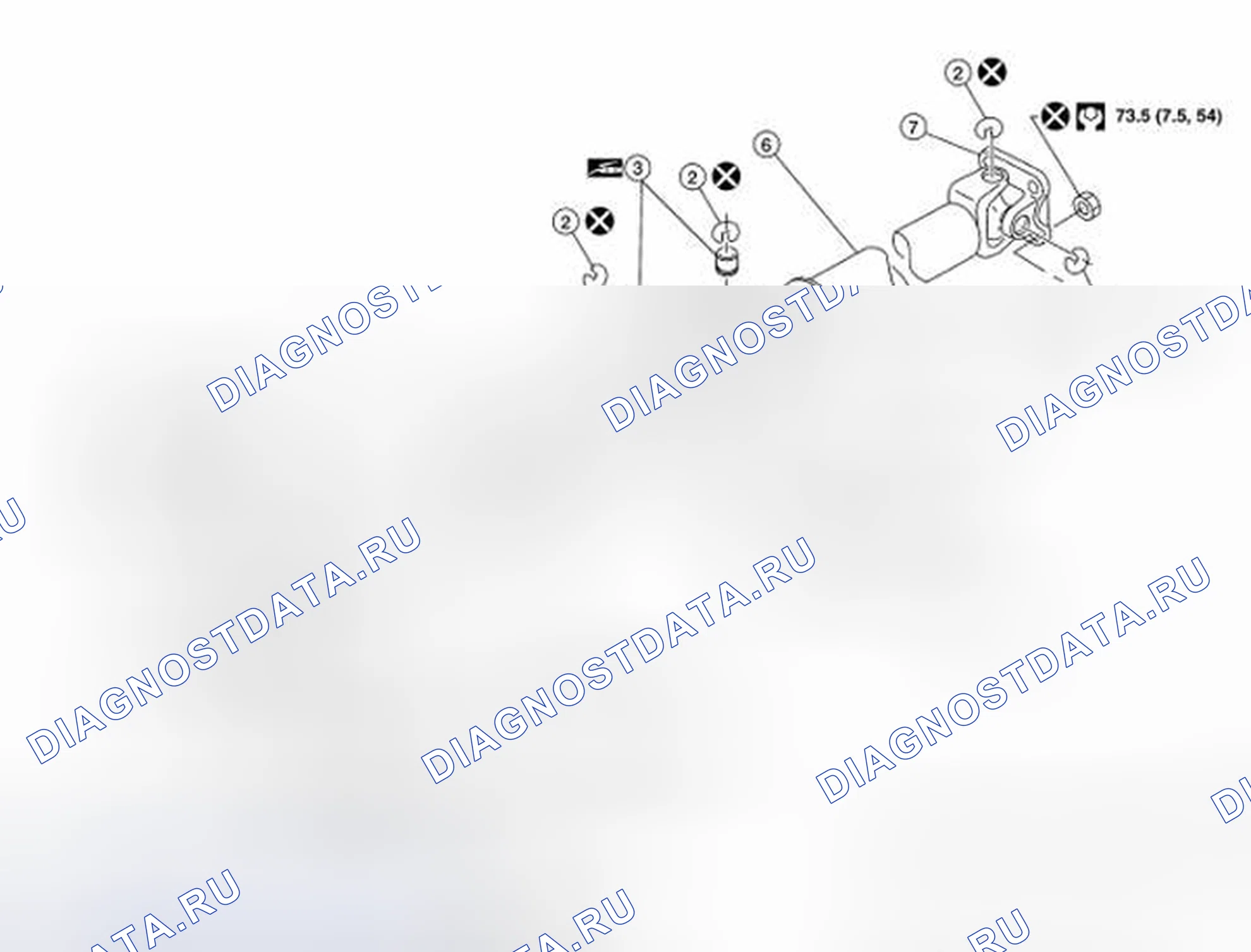 Рис. 20: Идентификация компонентов заднего карданного вала - модель 3S1330. Nissan Frontier D40
