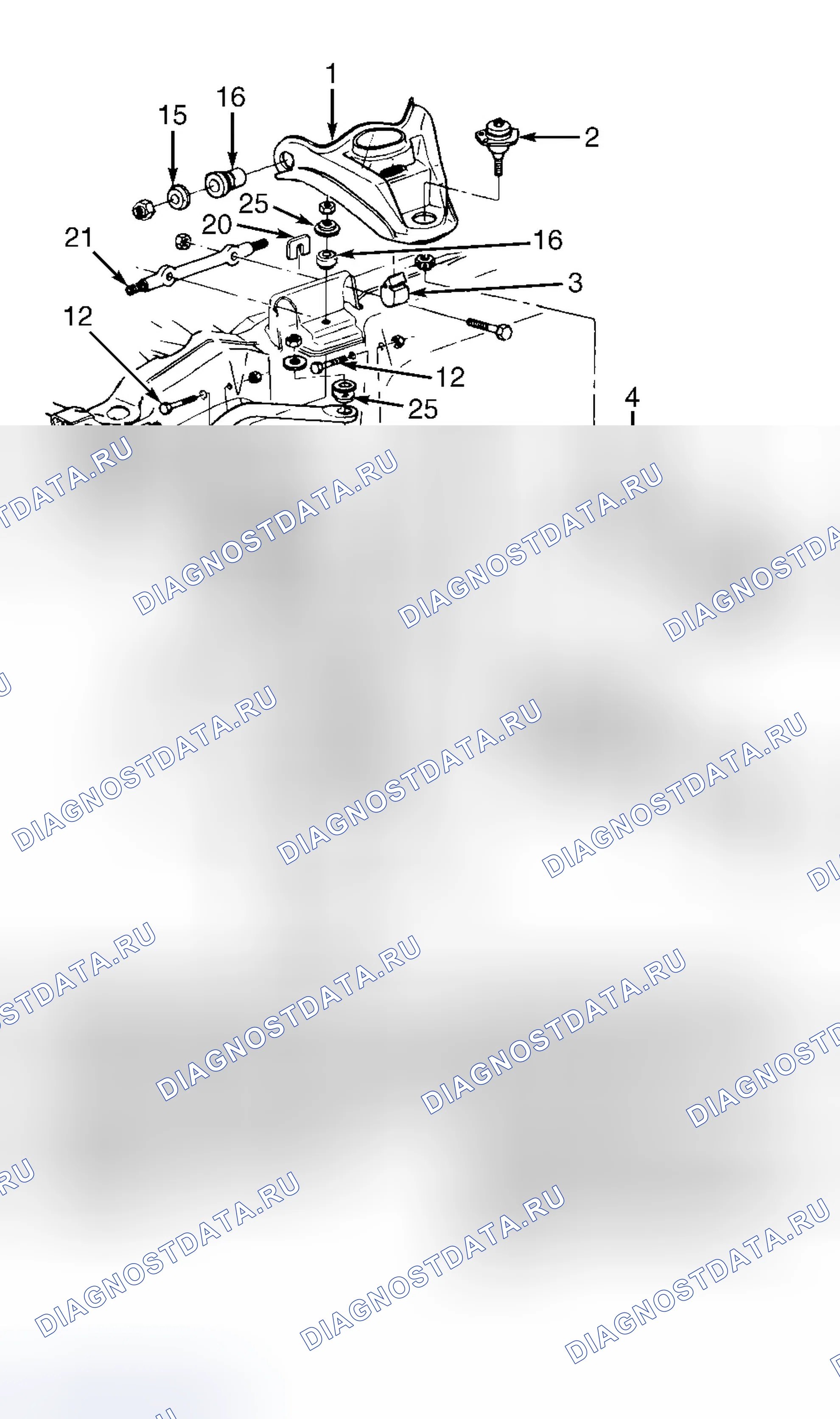 Рис. 1: ОПИСАНИЕ передней подвески. GMC Pickup C3500 