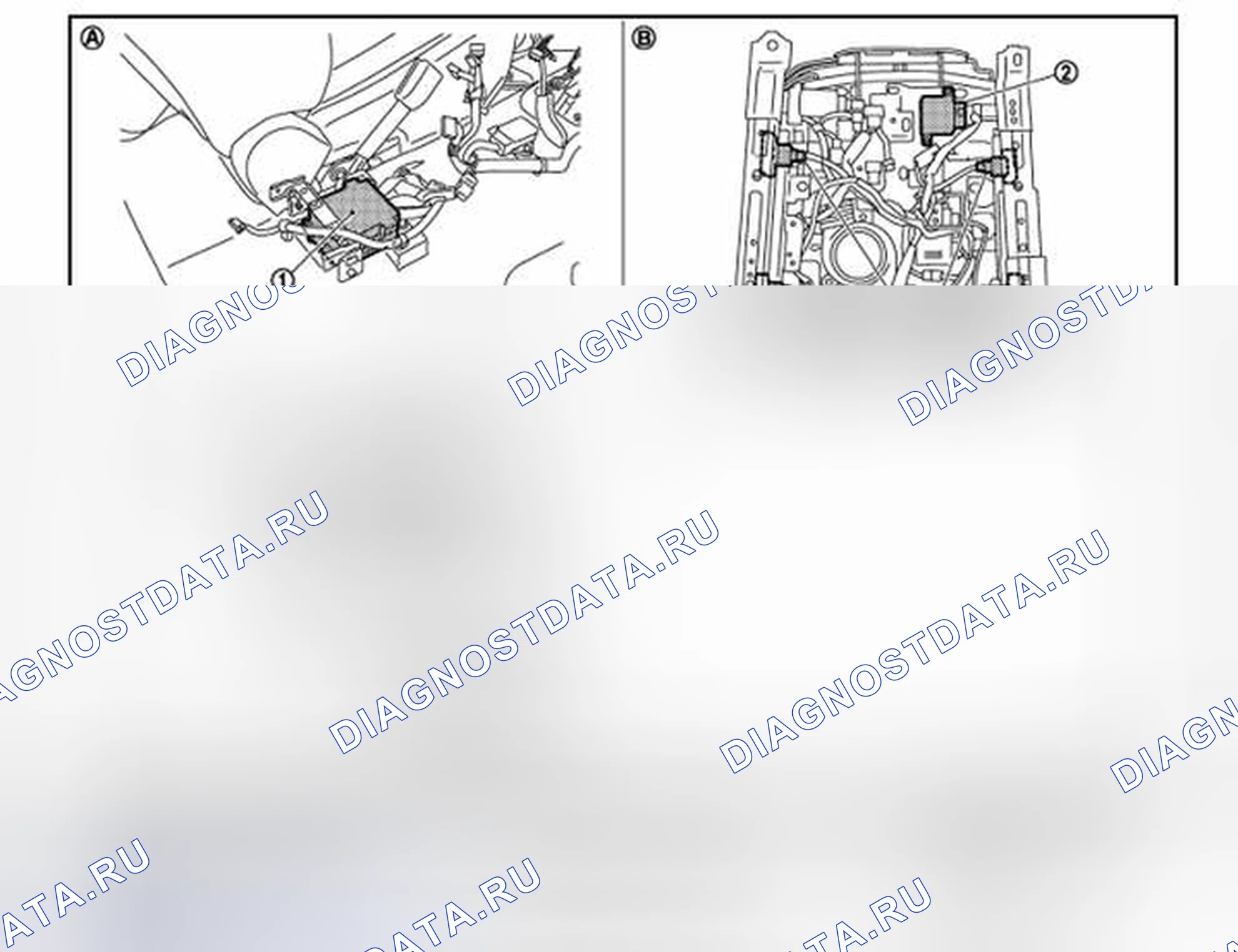 Рис. 2: Расположение компонентов. Infiniti FX37 II рестайлинг