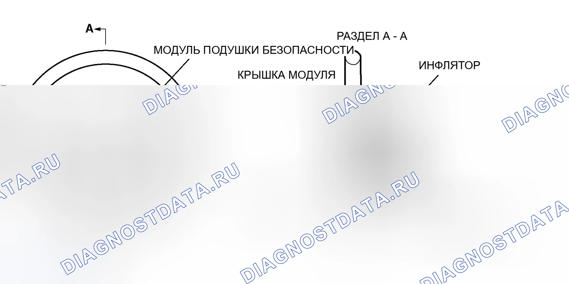 Рис. 253: МОДУЛЬ ПОДУШКИ БЕЗОПАСНОСТИ СО СТОРОНЫ ВОДИТЕЛЯ. Mitsubishi Lancer Evolution IX