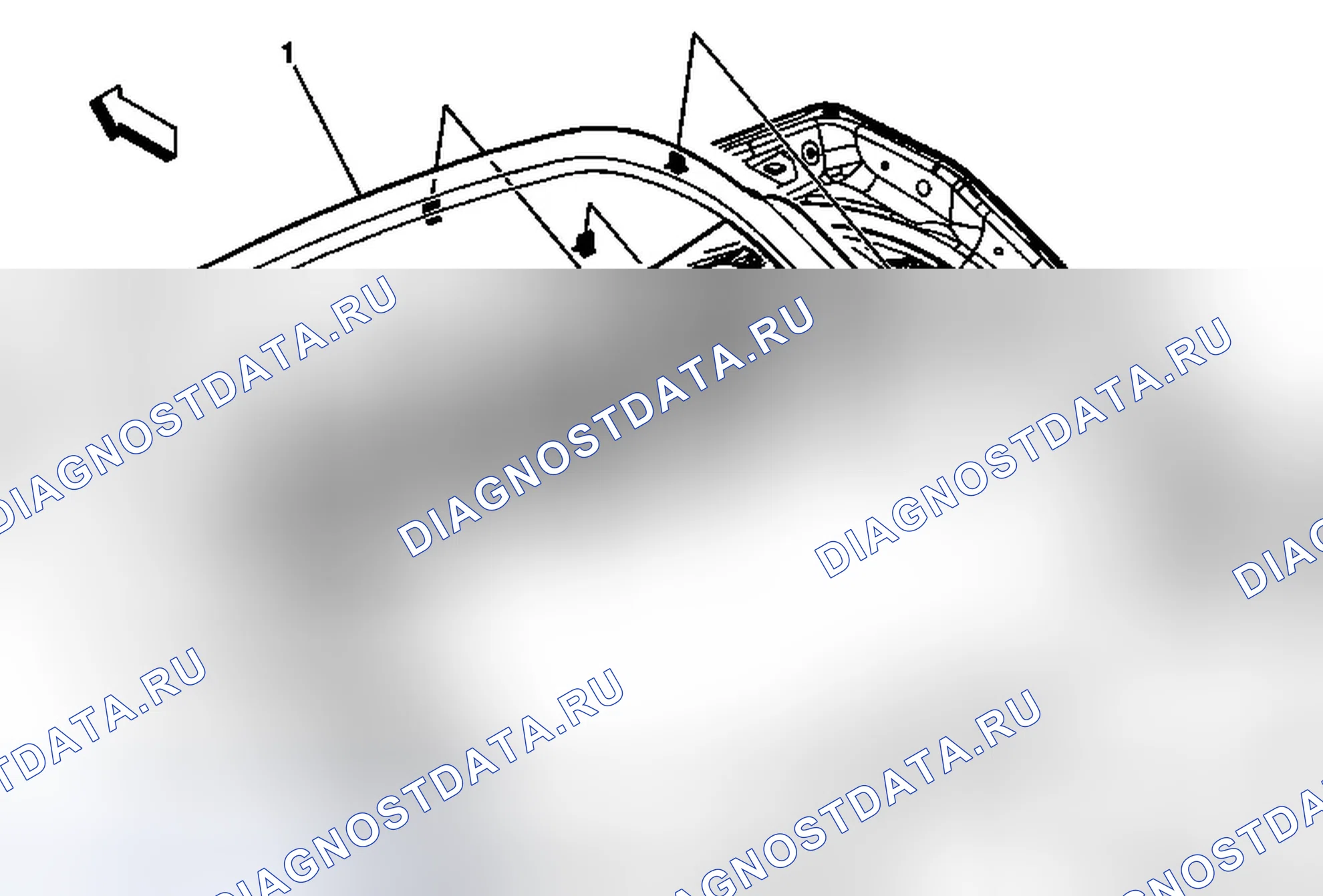 Рис. 57: Замена верхней отделочной панели дверь багажника (вагон). Cadillac CTS II