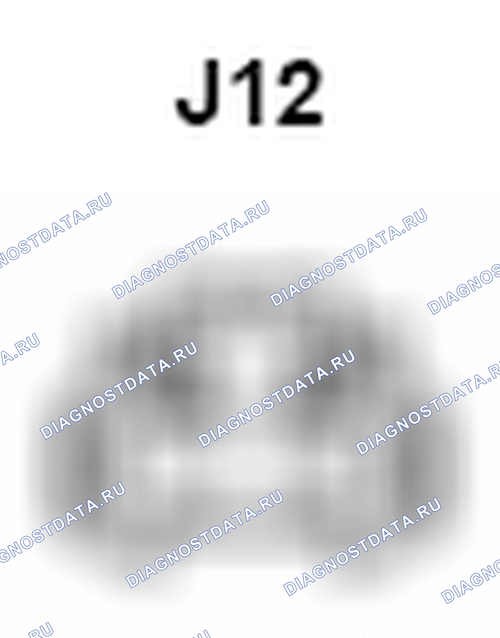 Рис. 694: Вид с торца левого разъема задней двери в сборе (J12). Lexus LX J200