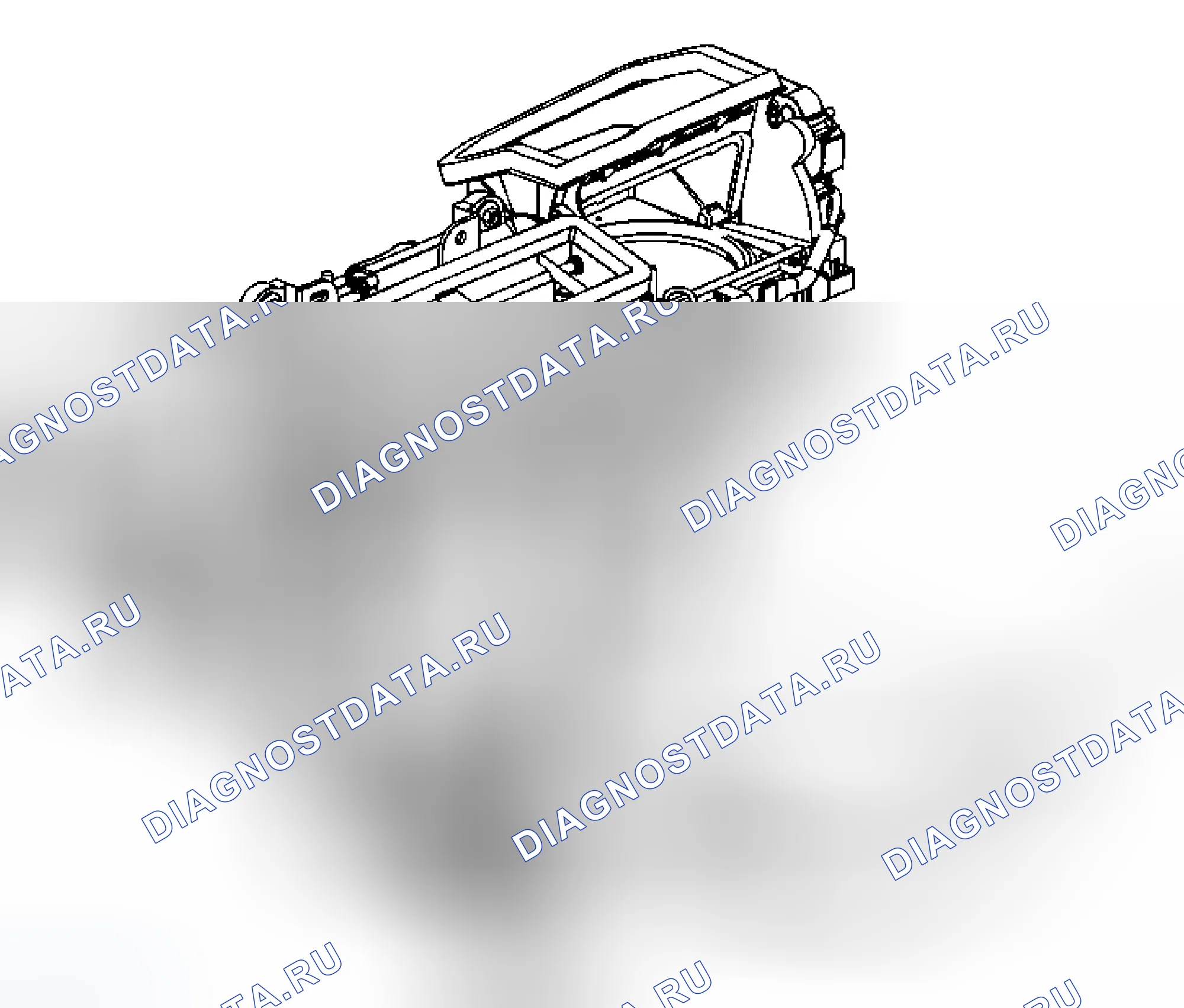 Рис. 26: Замена воздуховода на выходе из пола - левая сторона. Cadillac DTS I