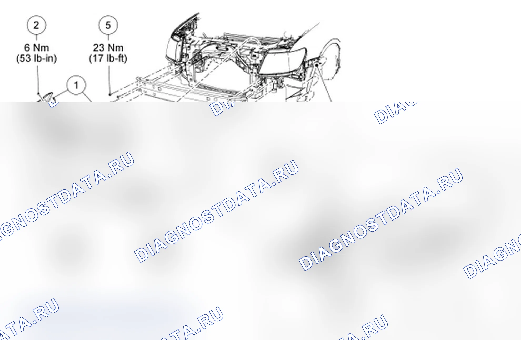 Рис. 96: Бампер - разнесенный вид, вид спереди. Ford Taurus V