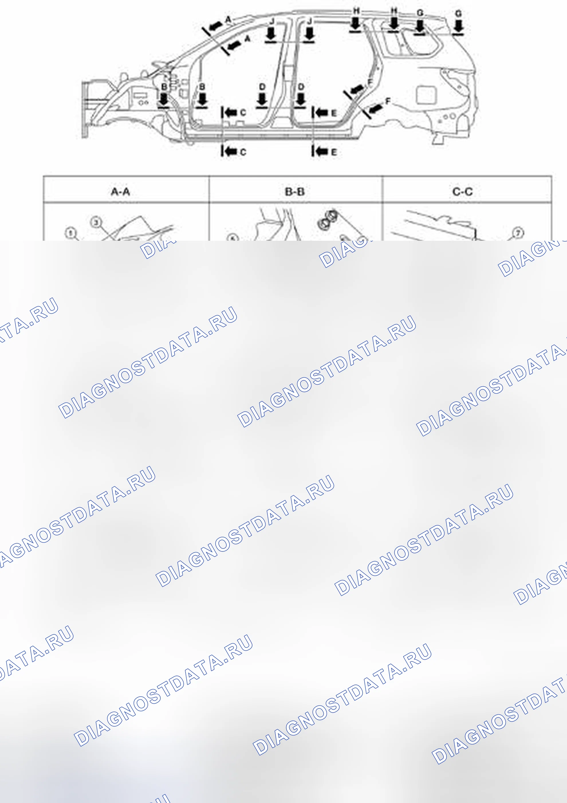 Рис. 149: Конструкция кузова. Nissan Pathfinder IV рестайлинг