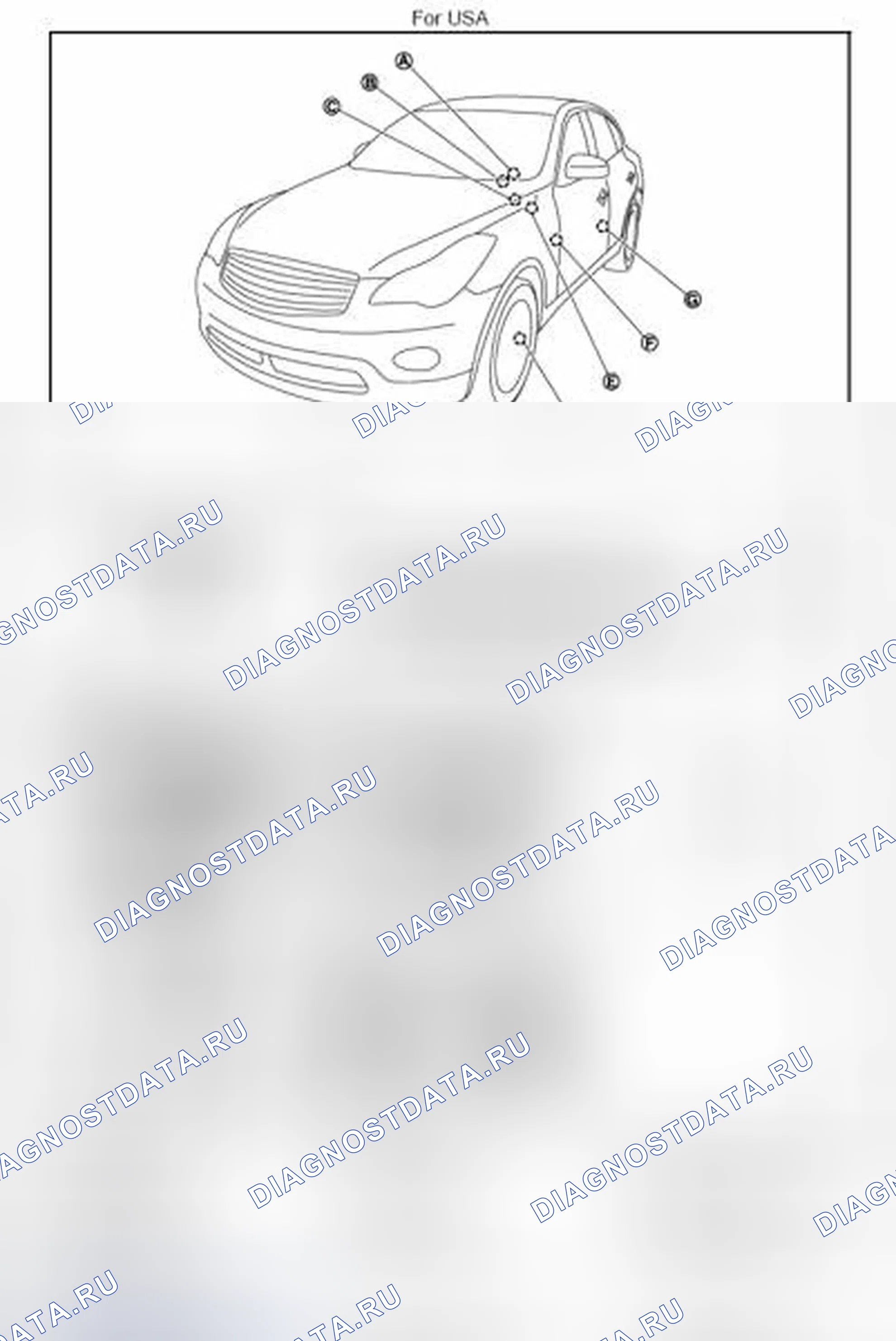 Рис. 1: Расположение компонентов. Infiniti EX35 I