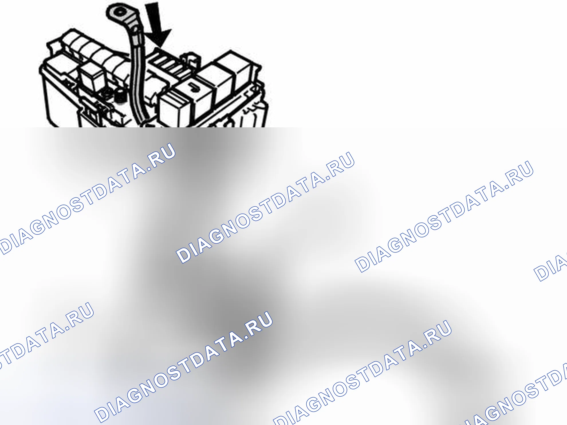 Рис. 339: Установка нового кабеля B +. Volvo C70 I