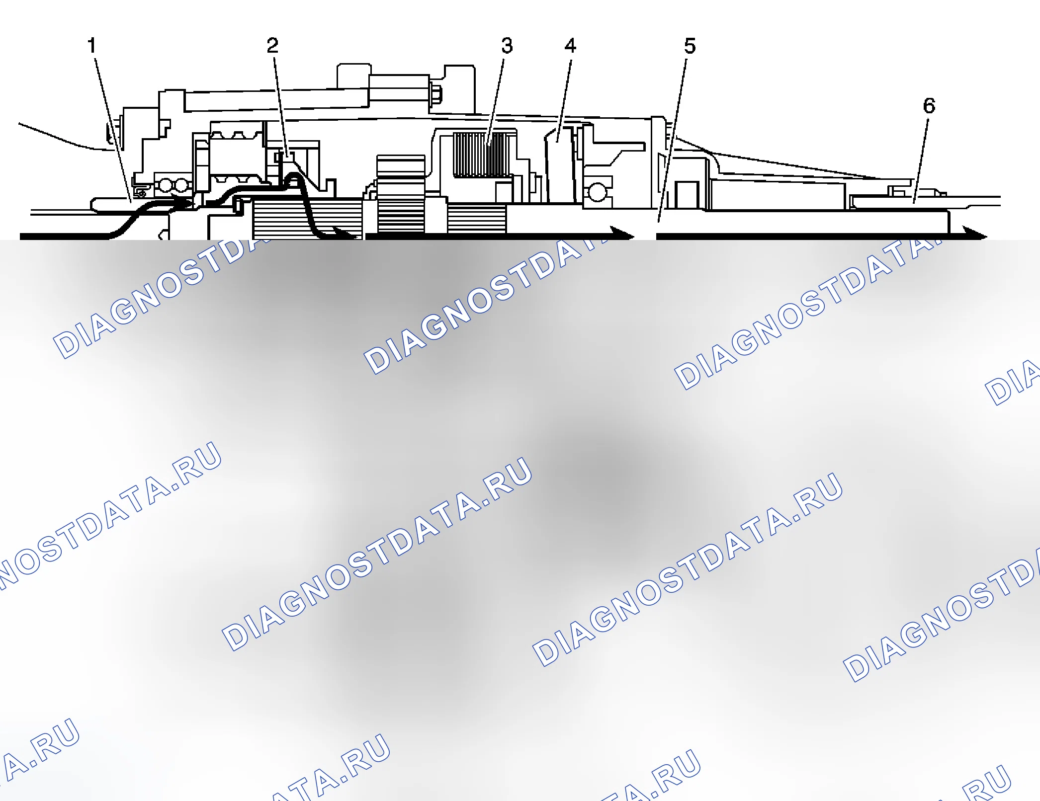 Рис. 11: Поток мощности 2WD. Chevrolet TrailBlazer I рестайлинг