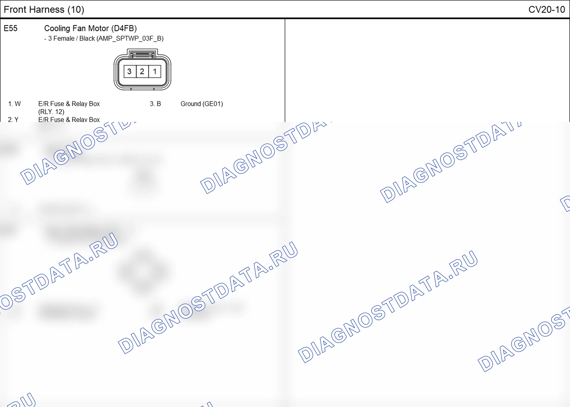 Распиновка разъёма CV20-10 — front harness. Hyundai Elantra V рестайлинг