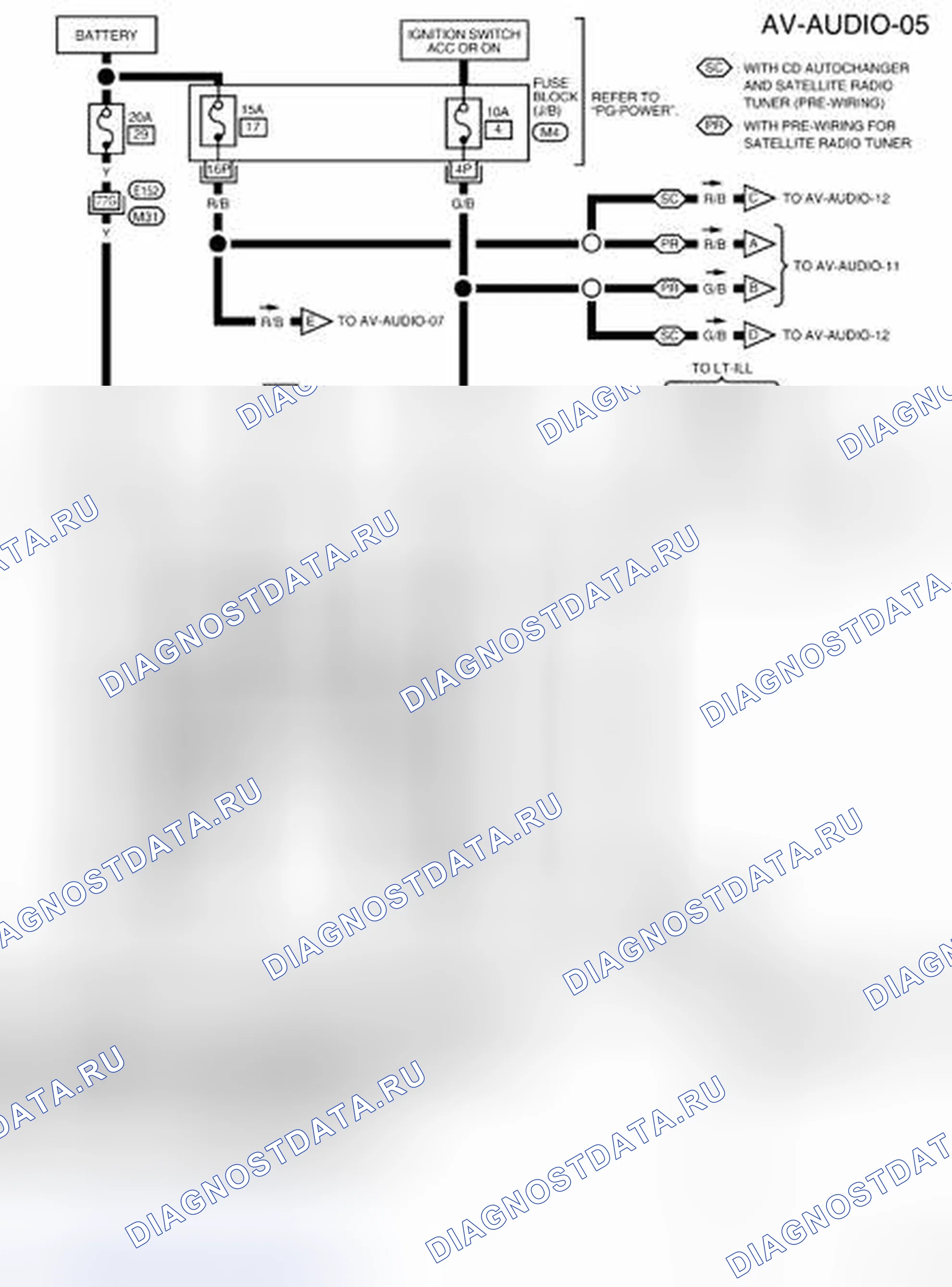 Рис. 17: электросхема - Av-AUDIO-05 (премиум система (кабина экипажа)). Nissan Frontier D40