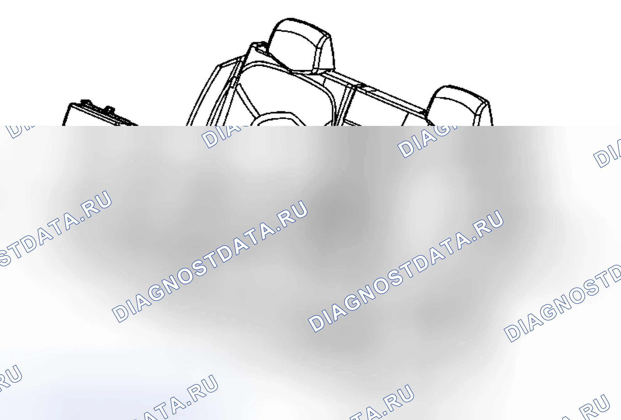 Рис. 36: Замена подлокотника заднего сиденья (универсал). Cadillac CTS II