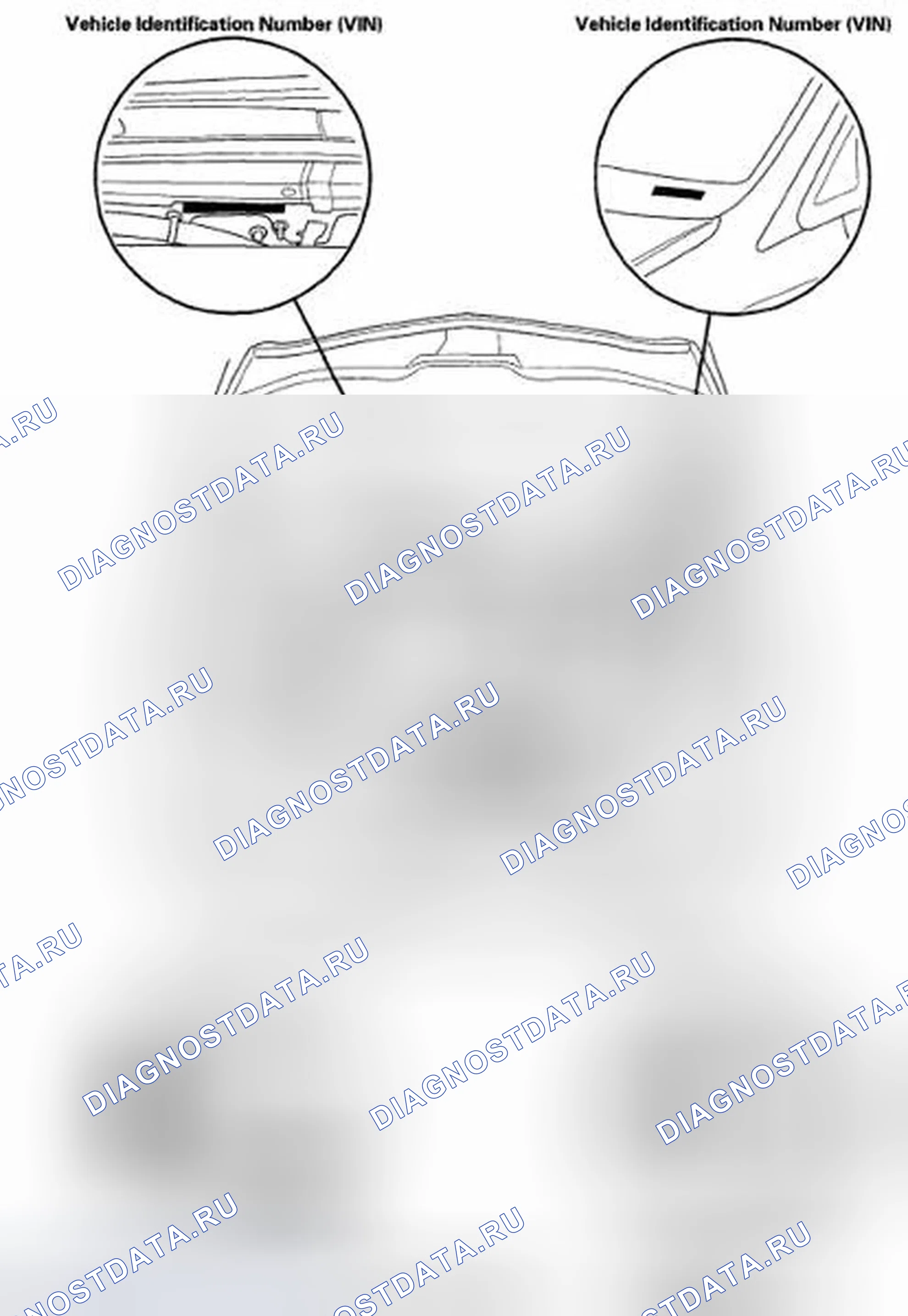 Рис. 11: Расположение идентификационных номеров. Honda Fit I